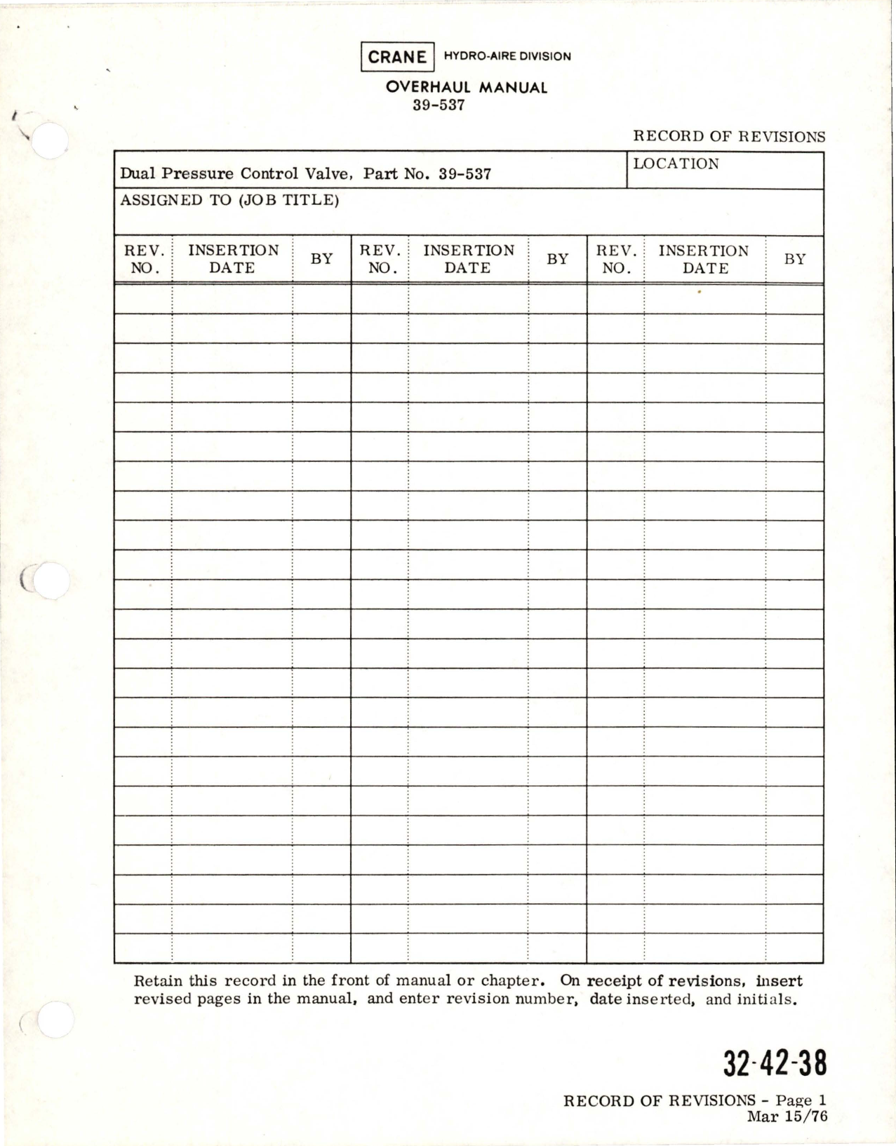 Sample page 5 from AirCorps Library document: Overhaul with Illustrated Parts List for Dual Pressure Control Valve - Part 39-537