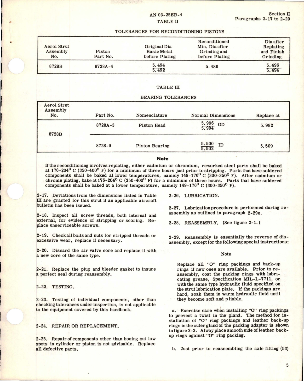 Sample page 7 from AirCorps Library document: Overhaul Instructions for Nose Landing Gear Aerol Struts - Models 8728B and 8728C