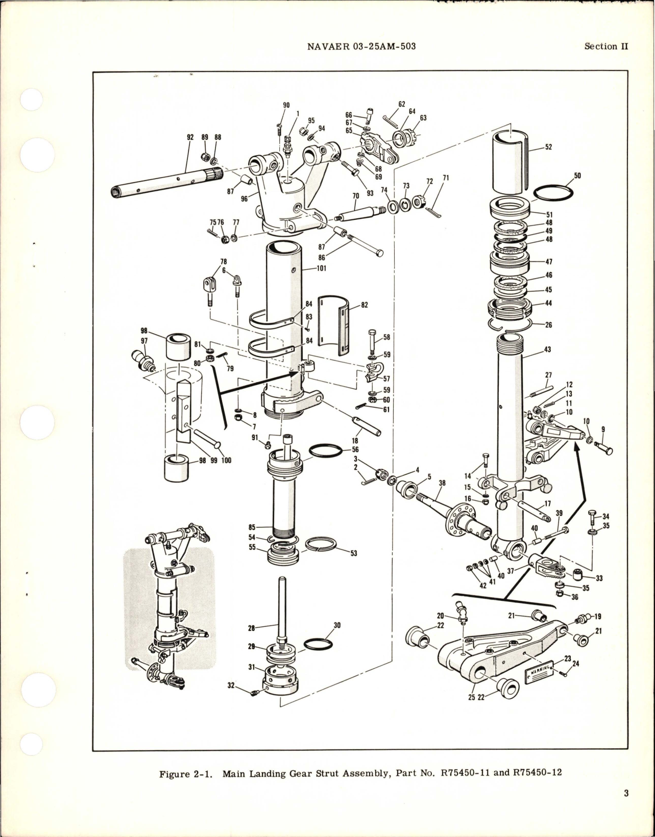 Sample page 5 from AirCorps Library document: Overhaul Instructions for Main Landing Gear Strut Assembly - Parts R75450-11 and R76450-12