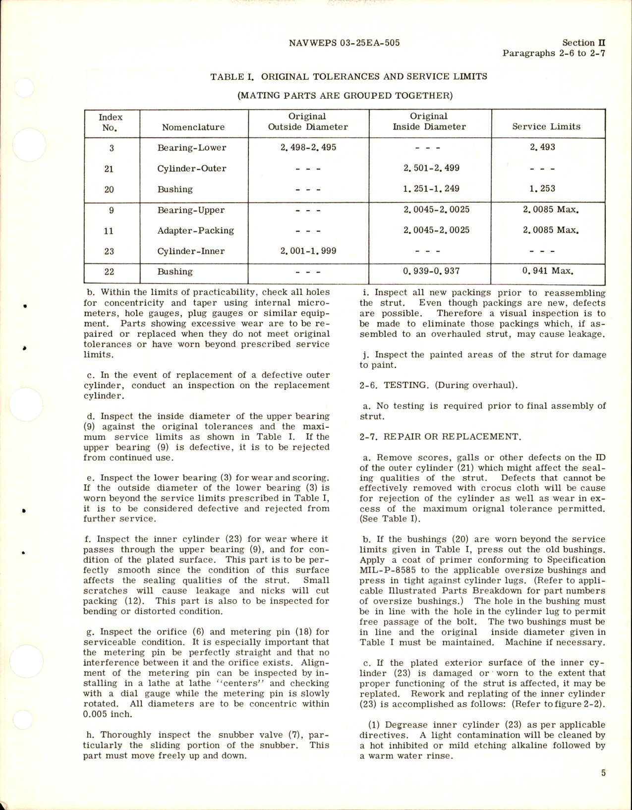 Sample page 9 from AirCorps Library document: Overhaul Instructions for Pneudraulic Landing Gear Tail Shock Struts