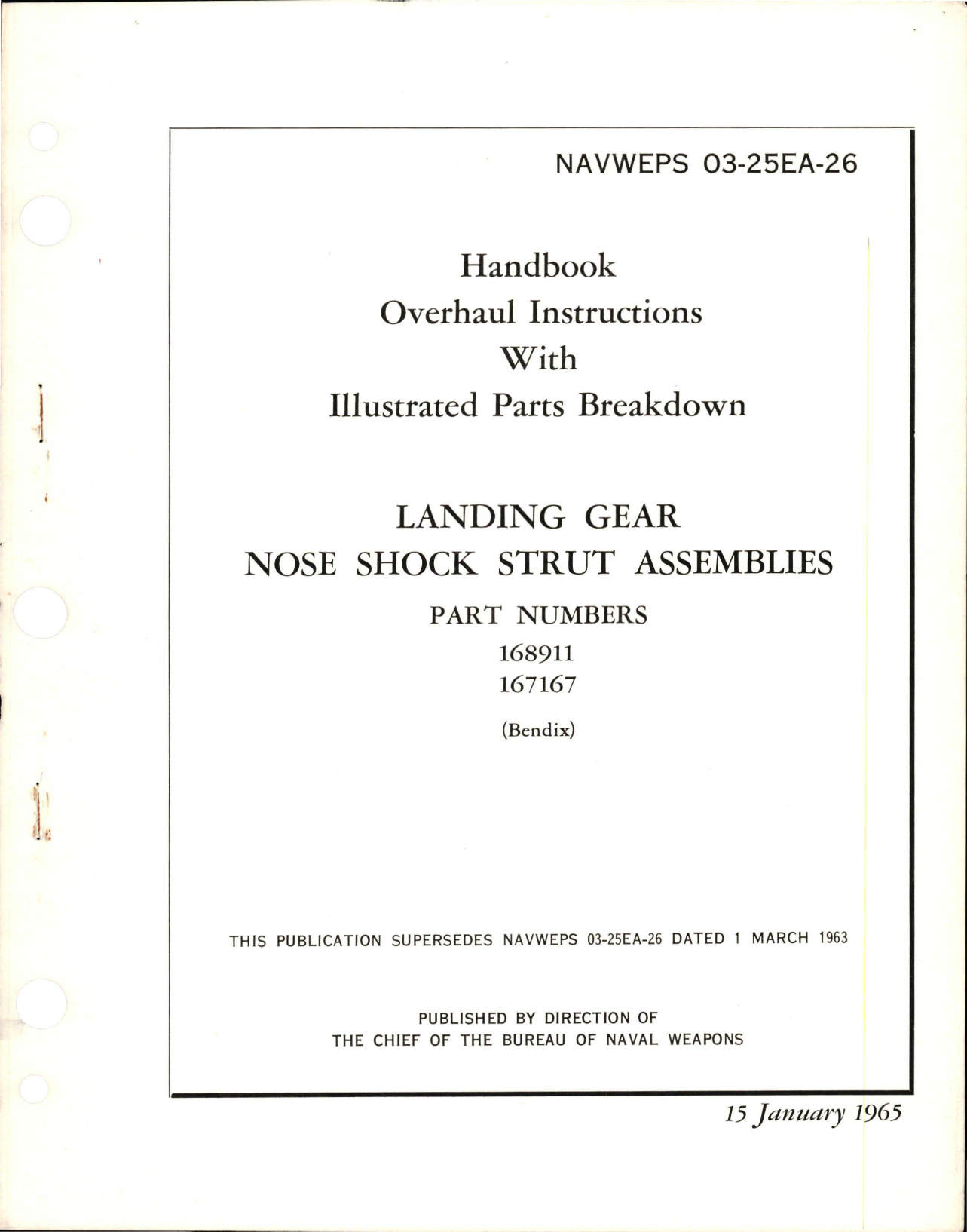 Sample page 1 from AirCorps Library document: Overhaul Instructions with Illustrated Parts Breakdown for Landing Gear Nose Shock Strut Assembly