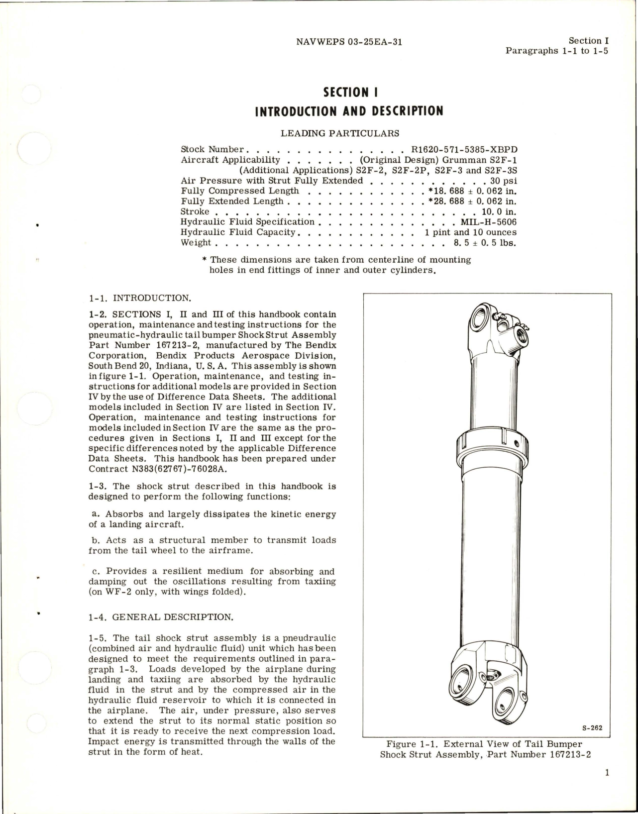 Sample page 5 from AirCorps Library document: Operation and Maintenance Instructions for Pneudraulic Landing Gear Tail Bumper Shock Struts 