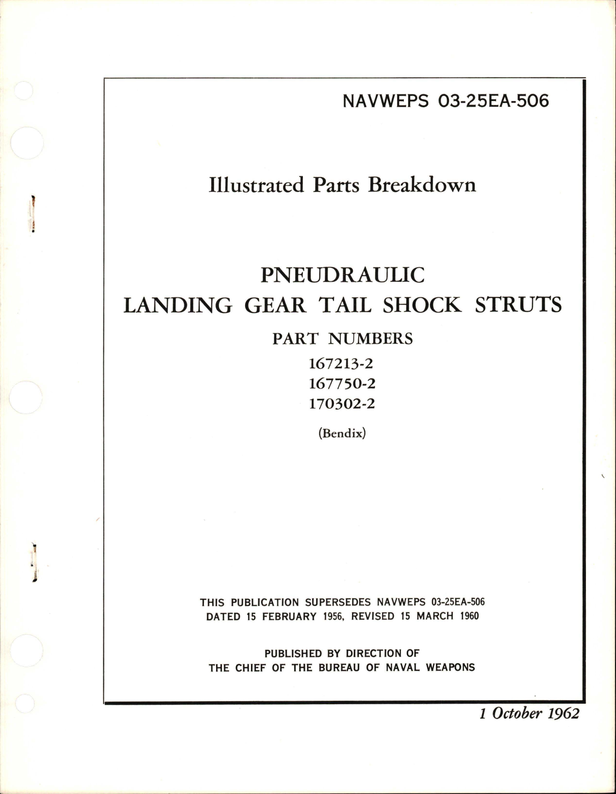 Sample page 1 from AirCorps Library document: Illustrated Parts Breakdown for Pneudraulic Landing Gear Tail Shock Struts