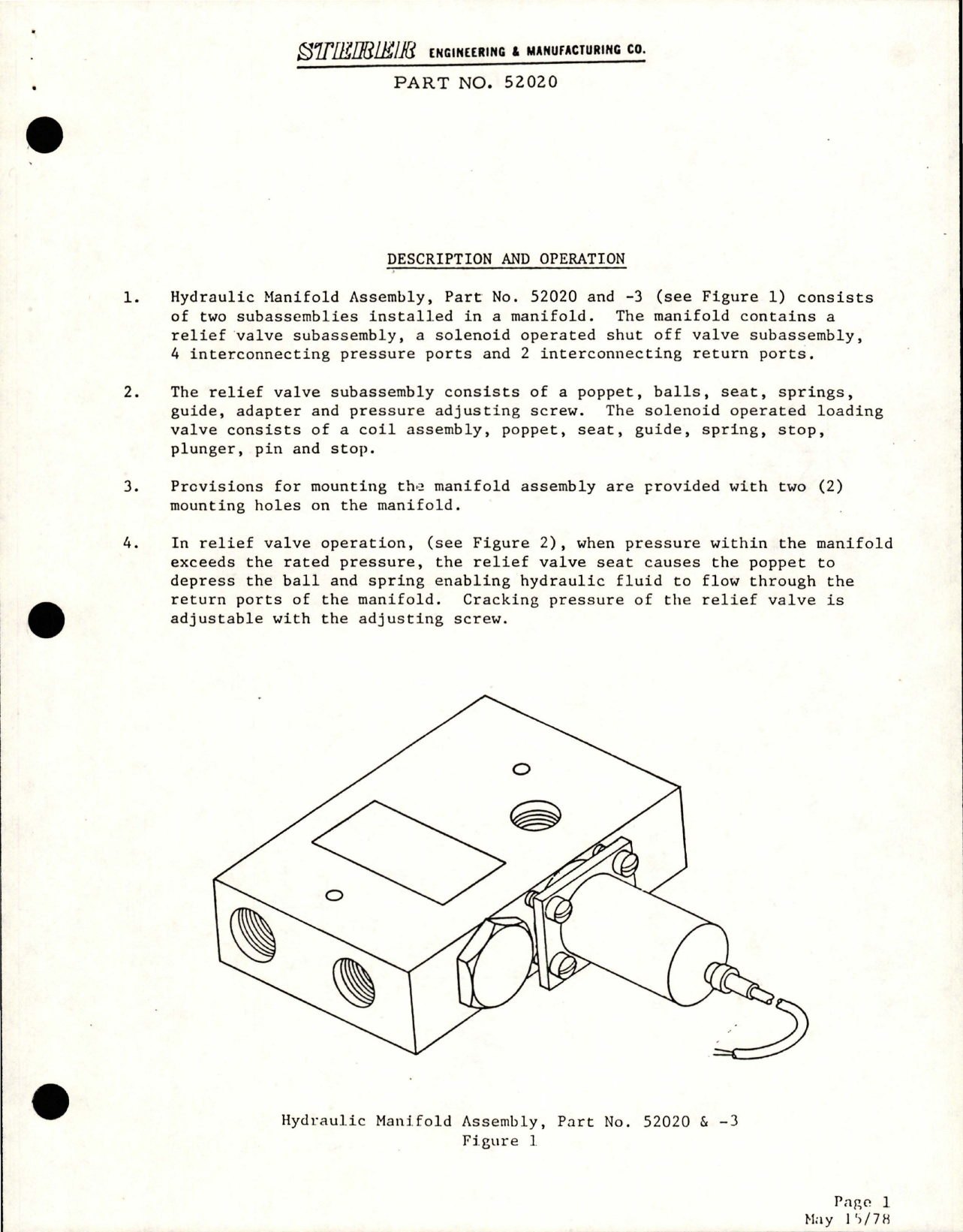 Sample page 7 from AirCorps Library document: Overhaul Manual with Illustrated Parts List for Hydraulic Manifold Assembly - Part 52020, 52020-3