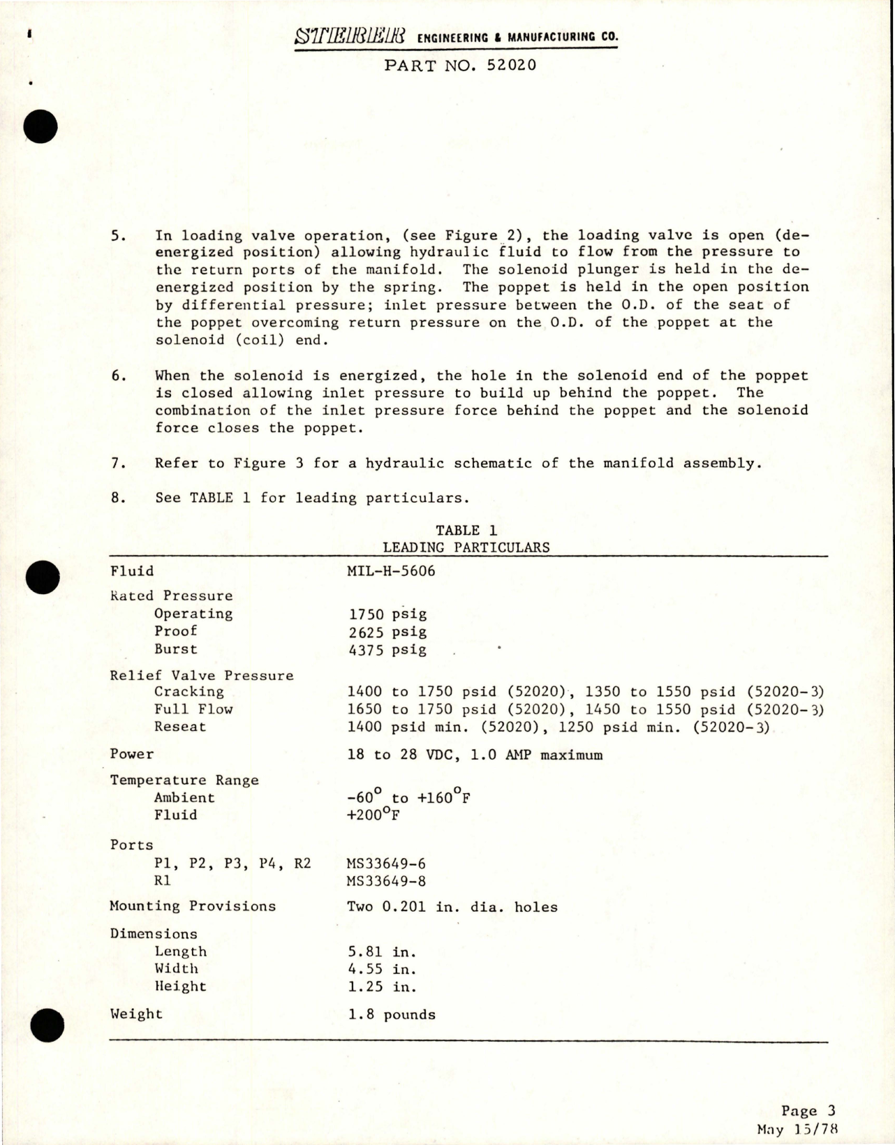 Sample page 9 from AirCorps Library document: Overhaul Manual with Illustrated Parts List for Hydraulic Manifold Assembly - Part 52020, 52020-3