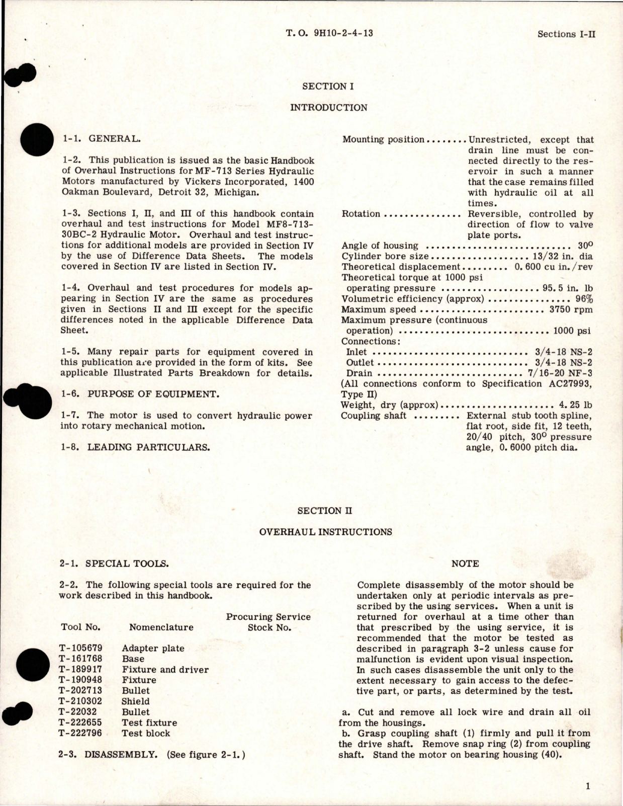 Sample page 5 from AirCorps Library document: Overhaul Instructions for Hydraulic Motor Assemblies - MF-713 Series