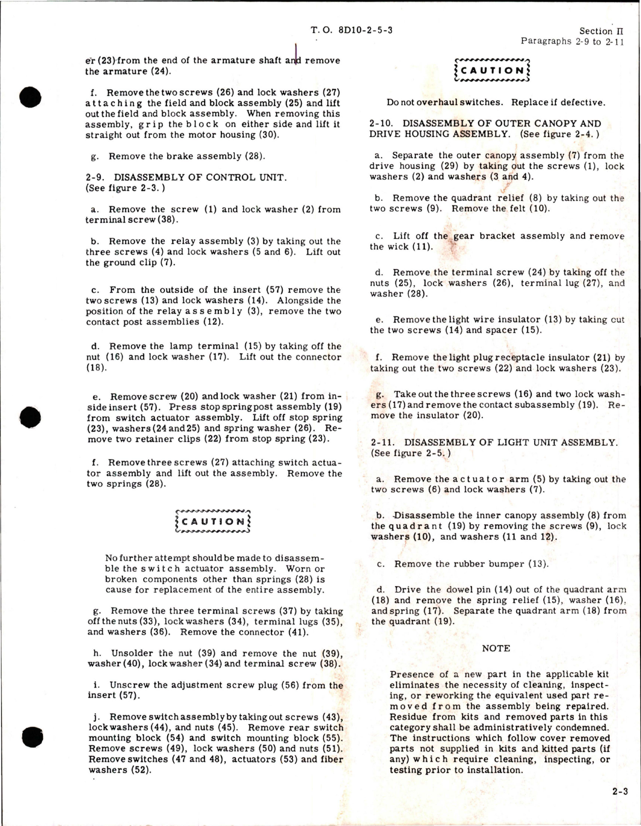 Sample page 9 from AirCorps Library document: Overhaul for Electrically Retractable Landing Light Assemblies - Part G-3800A Series - Change 2