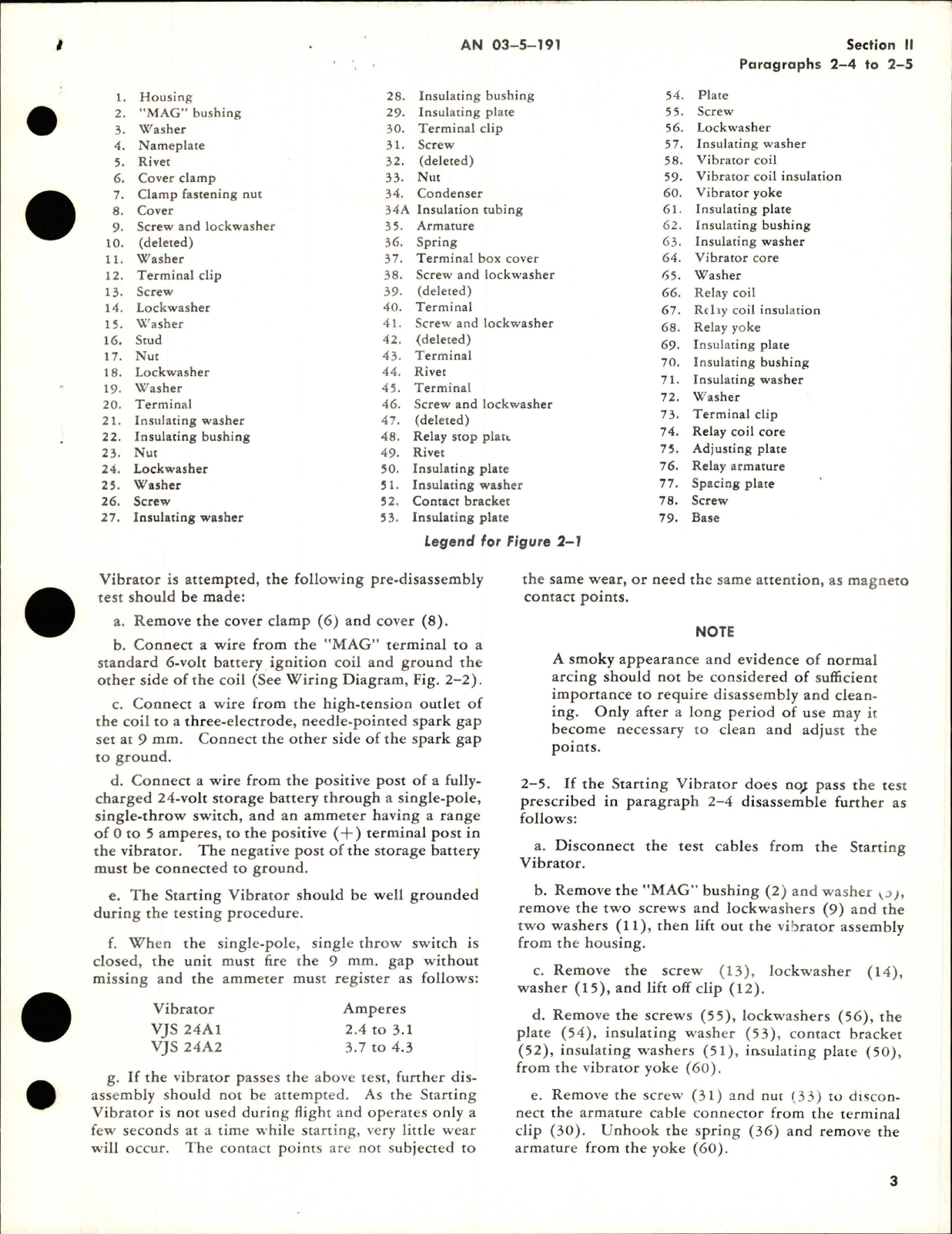 Sample page 5 from AirCorps Library document: Overhaul Instructions for Starting Vibrator - Models VJS24A1 and VJS24A2