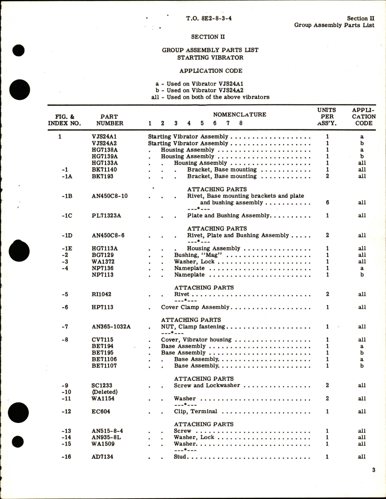 Sample page 5 from AirCorps Library document: Parts Catalog for Starting Vibrator - Models VJS24A1and VJS24A2