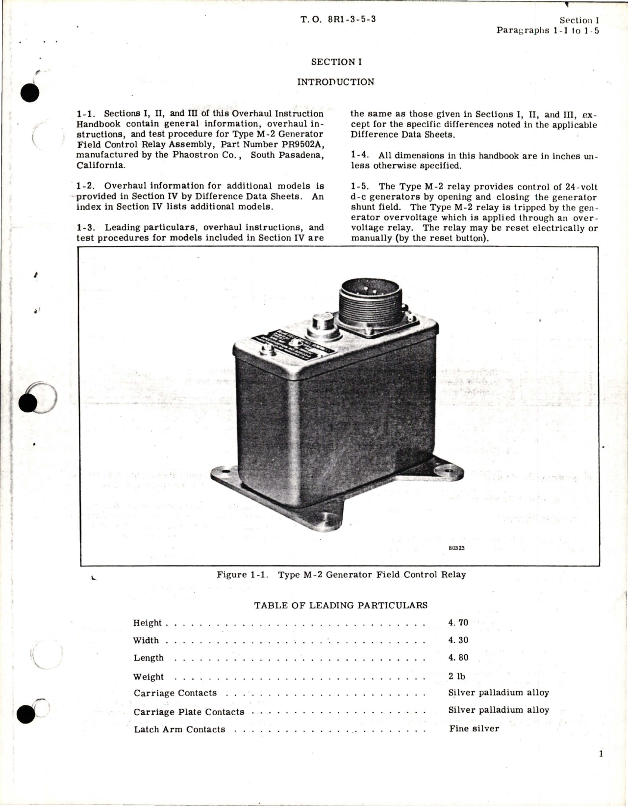 Sample page 7 from AirCorps Library document: Overhaul Instructions for Generator Field Control Relay - Type M-2 - Parts PR9502, PR9502A, and PR9502AC