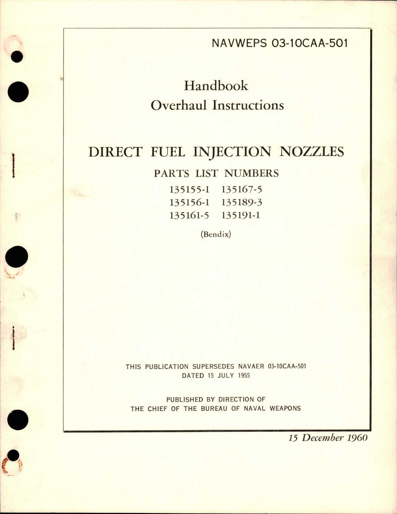 Sample page 1 from AirCorps Library document: Overhaul Instructions for Direct Fuel Injection Nozzles 