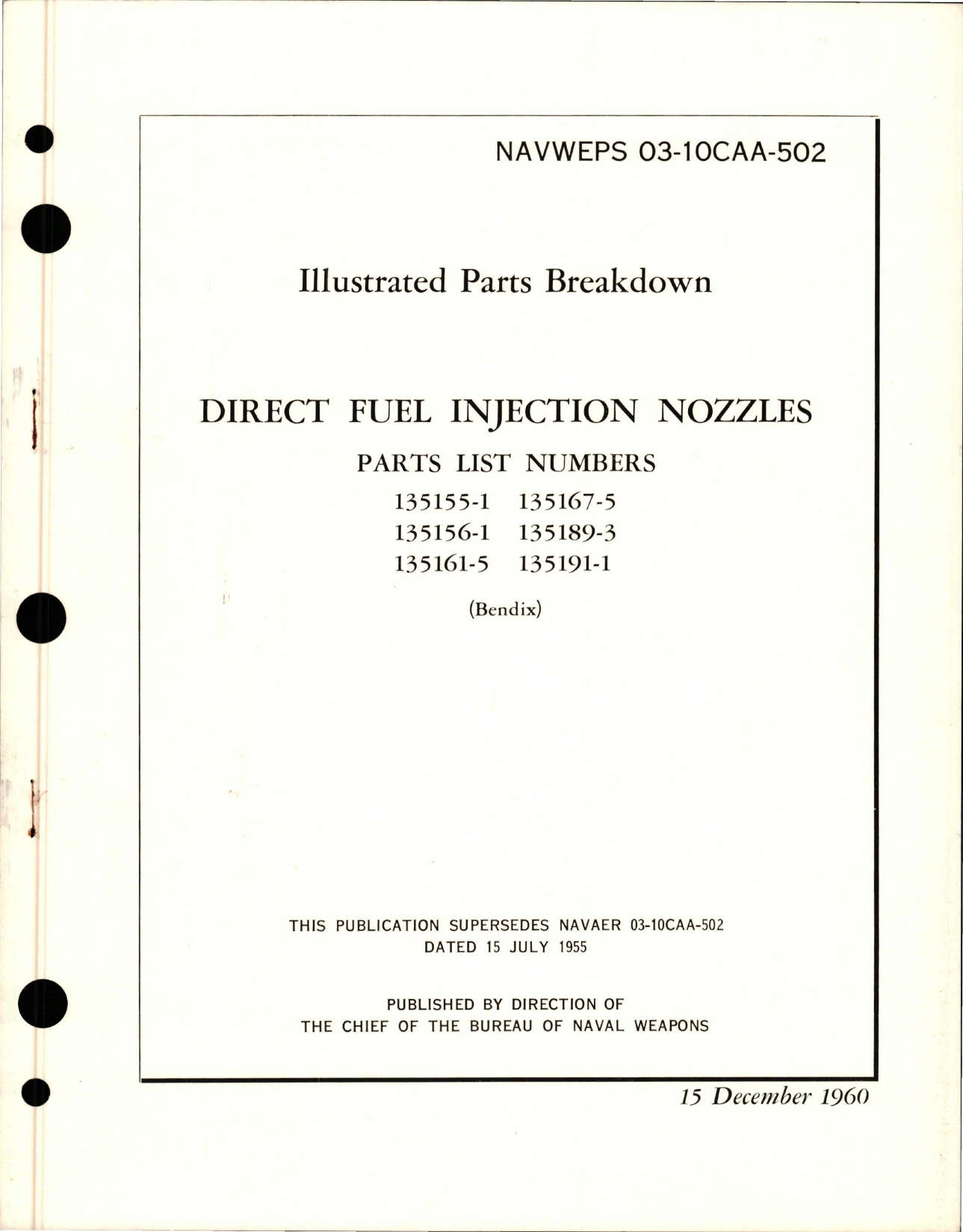 Sample page 1 from AirCorps Library document: Illustrated Parts Breakdown for Direct Fuel Injection Nozzles 