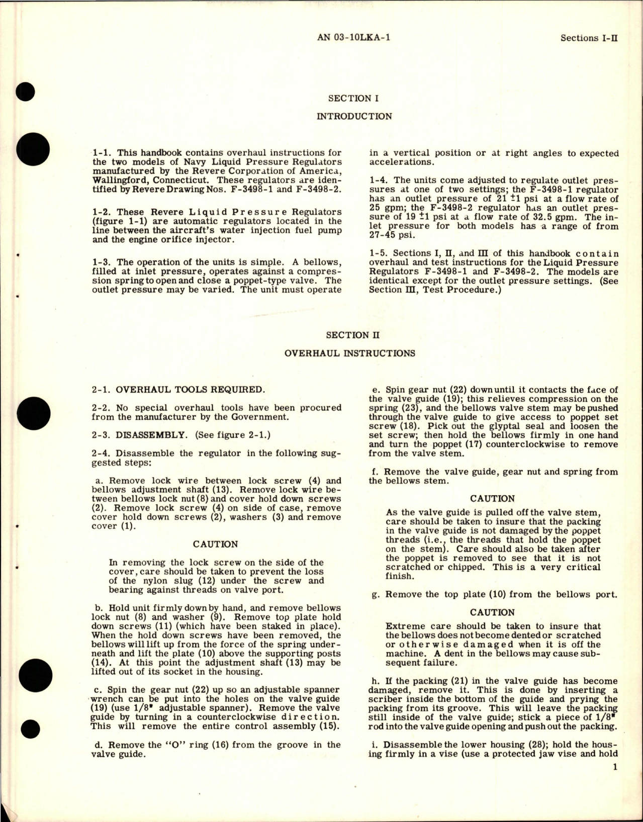 Sample page 5 from AirCorps Library document: Overhaul Instructions for Liquid Pressure Regulators - Models F-3498-1 and F-3498-2