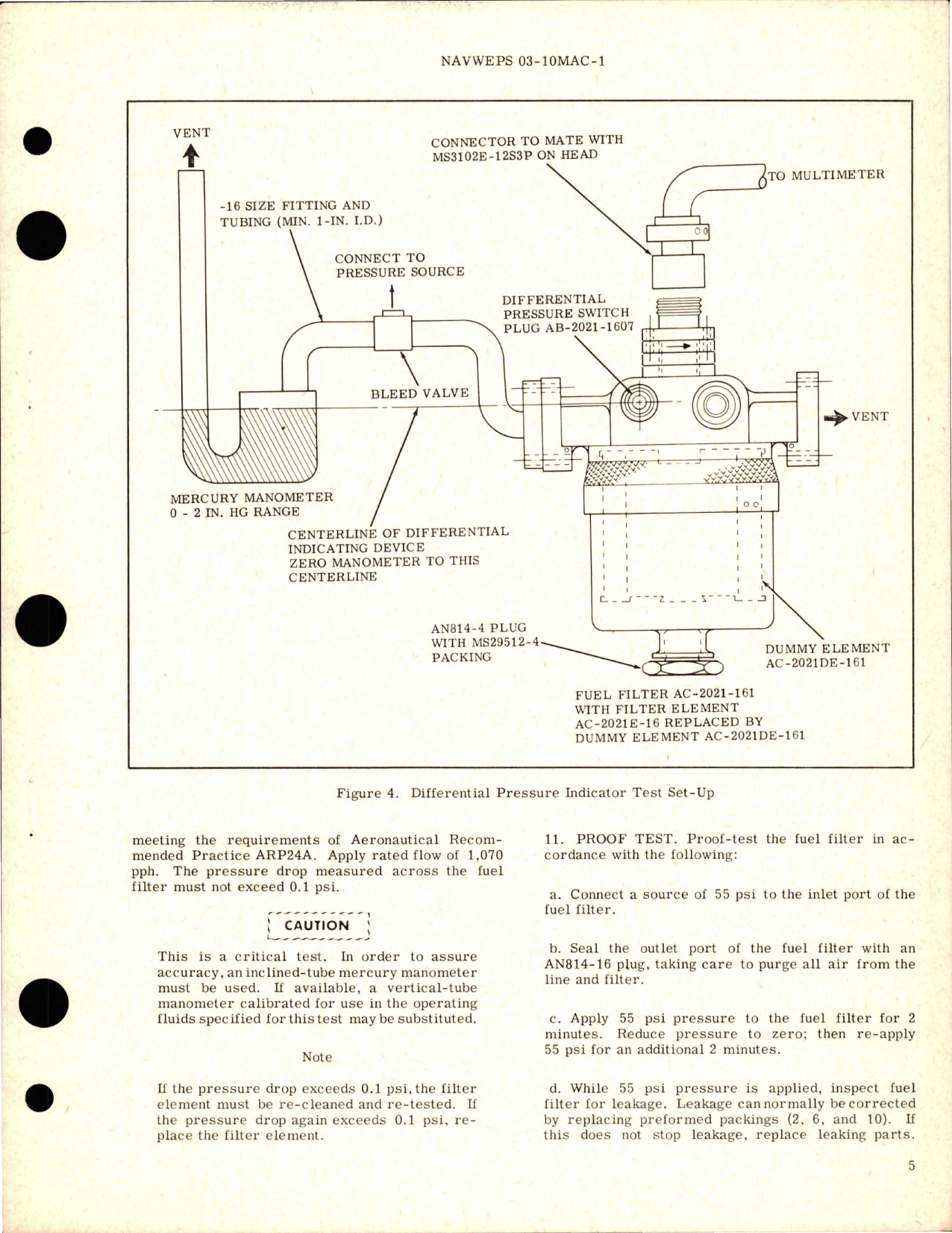 Sample page 5 from AirCorps Library document: Overhaul Instructions with Parts Breakdown for Fuel Filter - Part AC-2021-161