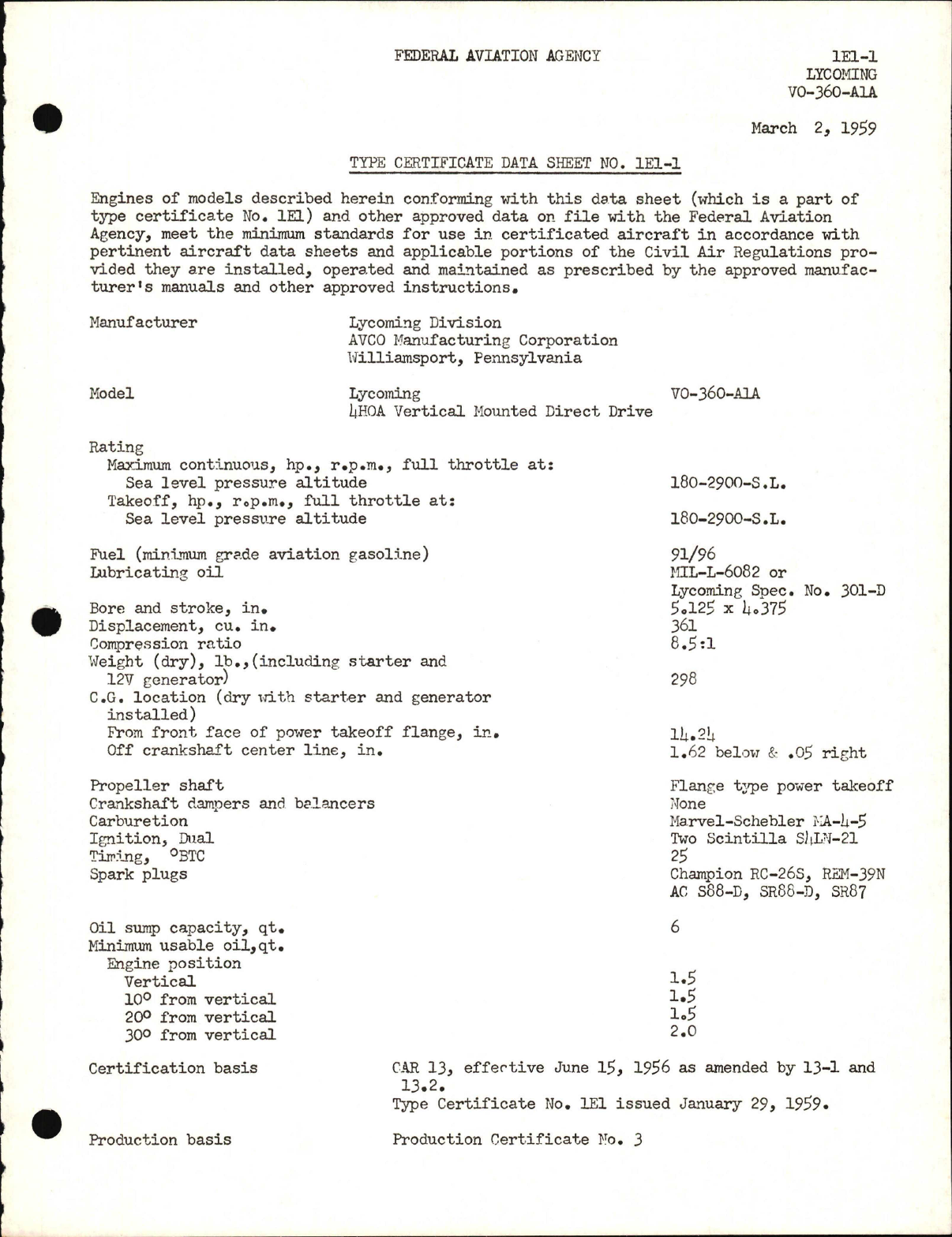 Sample page 1 from AirCorps Library document: VO-360-A1A