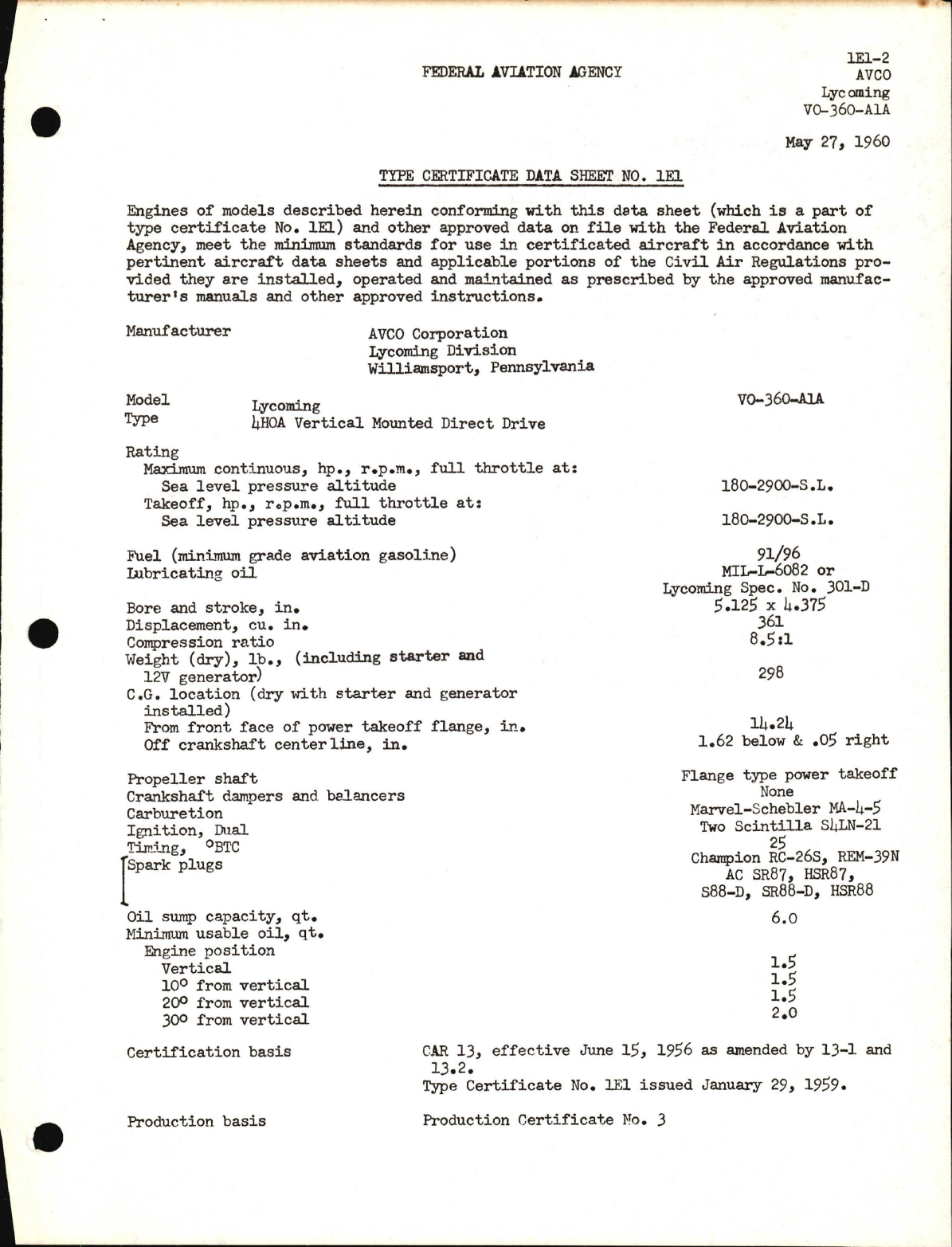 Sample page 1 from AirCorps Library document: VO-360-A1A