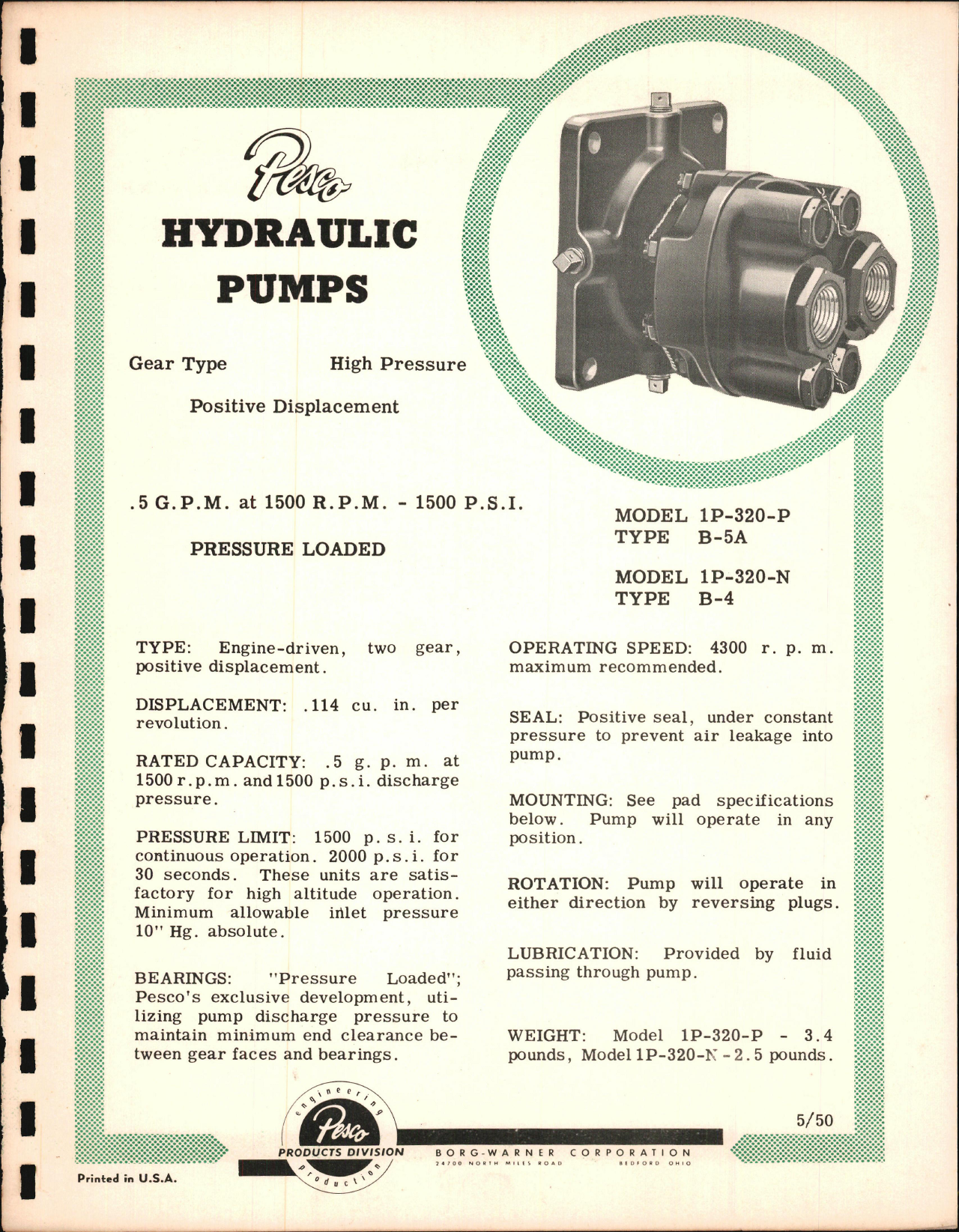 Sample page 7 from AirCorps Library document: Pesco Accessories for the Aircraft Industry