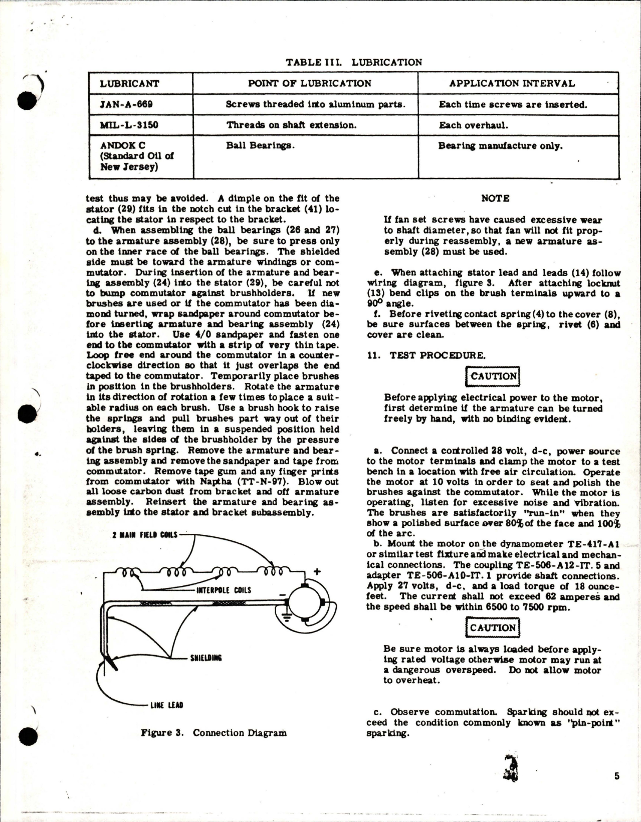 Sample page 5 from AirCorps Library document: Overhaul Instructions with Parts Breakdown for DC Motor - Part A35A8974 
