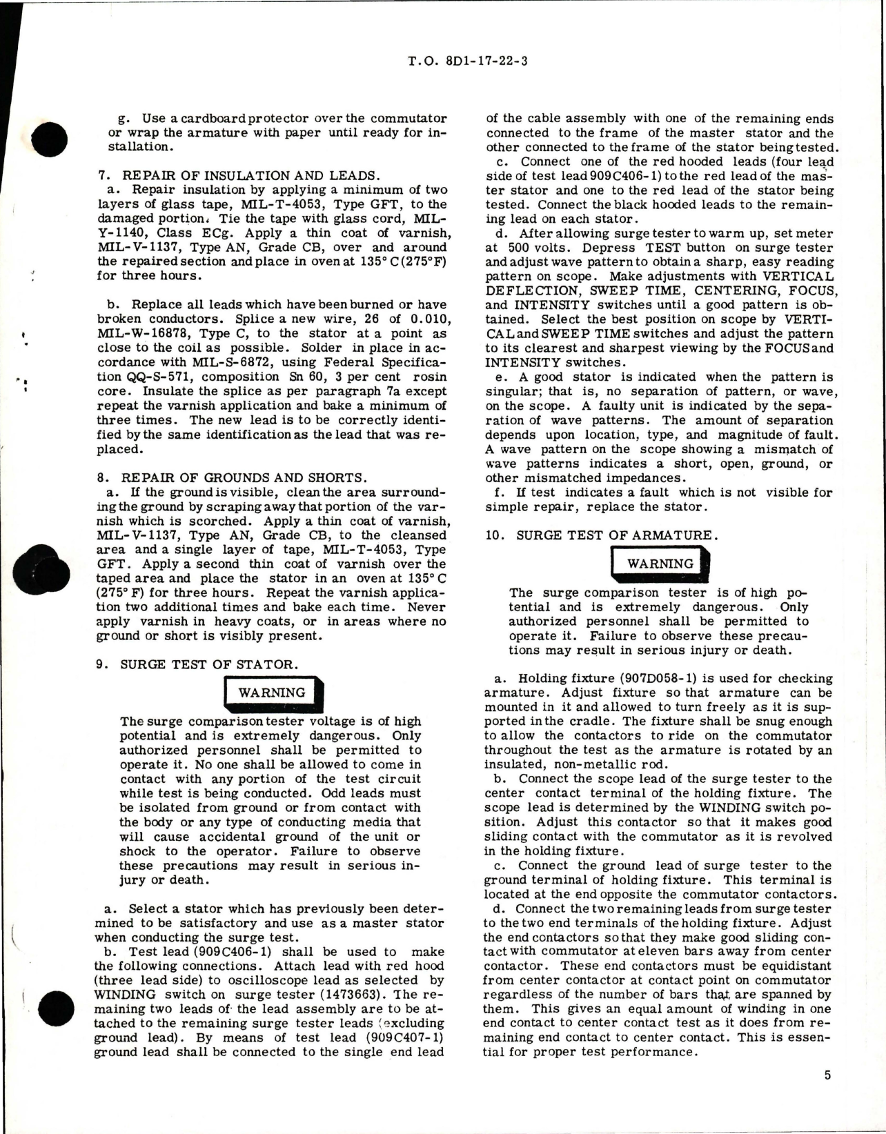 Sample page 5 from AirCorps Library document: Overhaul Instructions with Parts Breakdown for DC Motor - Part A35A9063