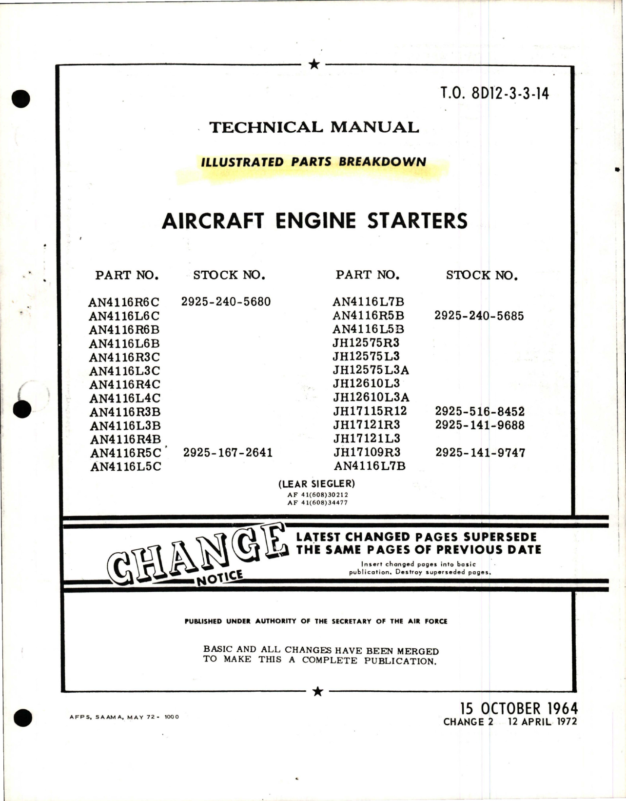 Sample page 1 from AirCorps Library document: Illustrated Parts Breakdown for Aircraft Engine Starters