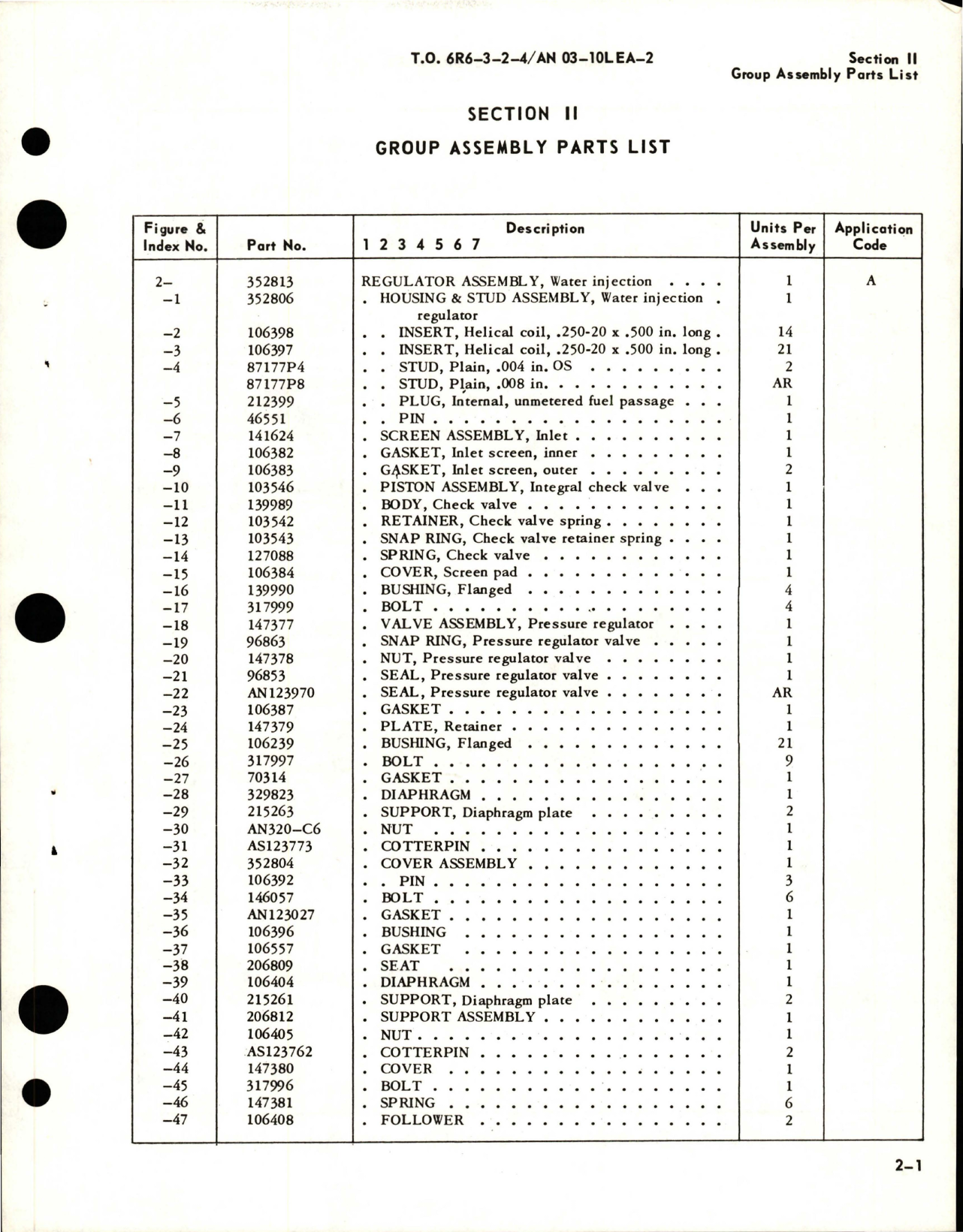 Sample page 7 from AirCorps Library document: Parts Catalog for Water Injection Regulators