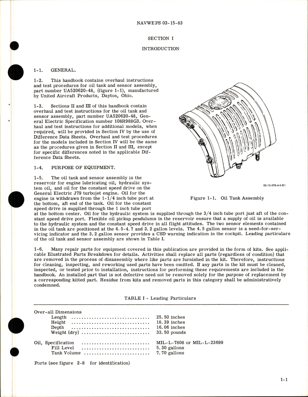 Sample page 5 from AirCorps Library document: Overhaul Instructions for Oil Tank and Sensor Assembly