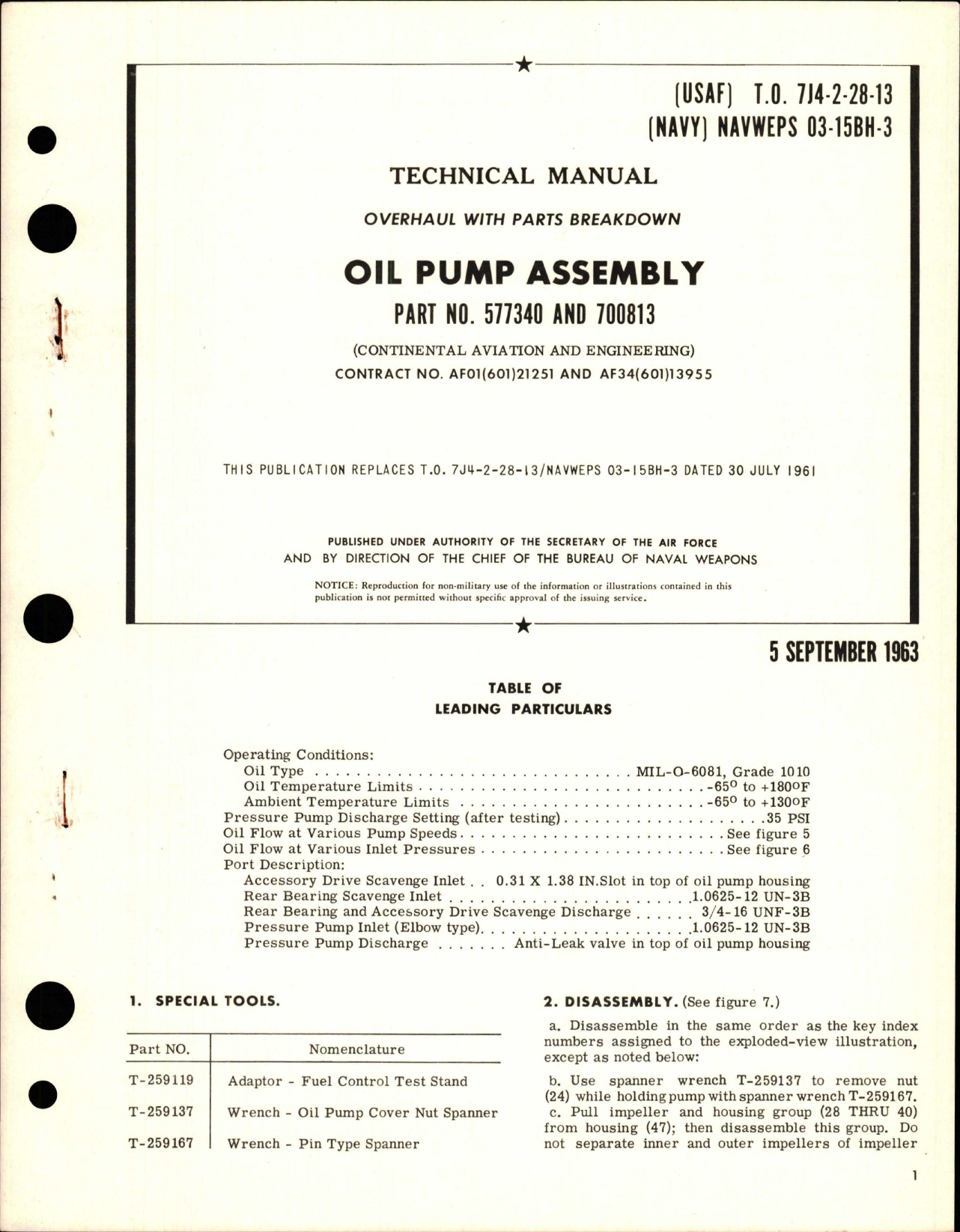 Sample page 1 from AirCorps Library document: Overhaul with Parts Breakdown for Oil Pump Assembly - Parts 577340 and 700813