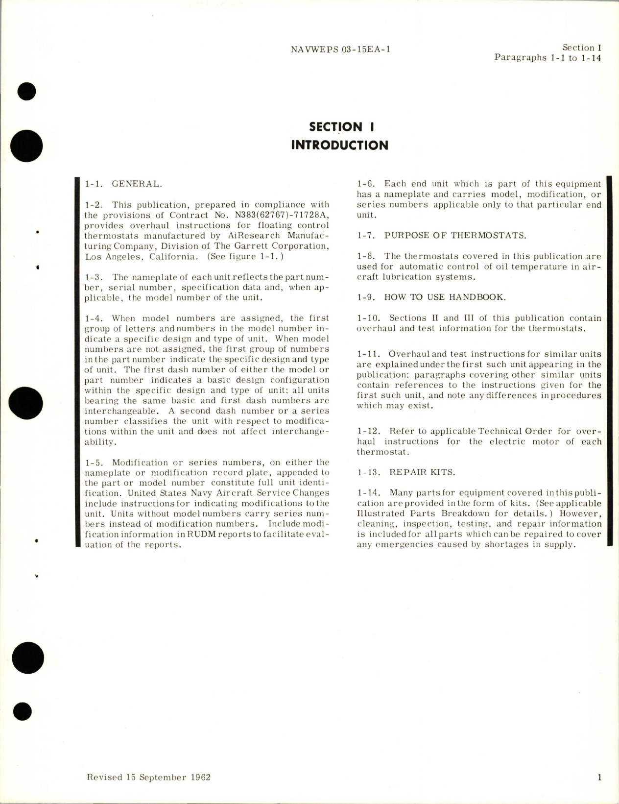Sample page 5 from AirCorps Library document: Overhaul Instructions for Floating Control Thermostats