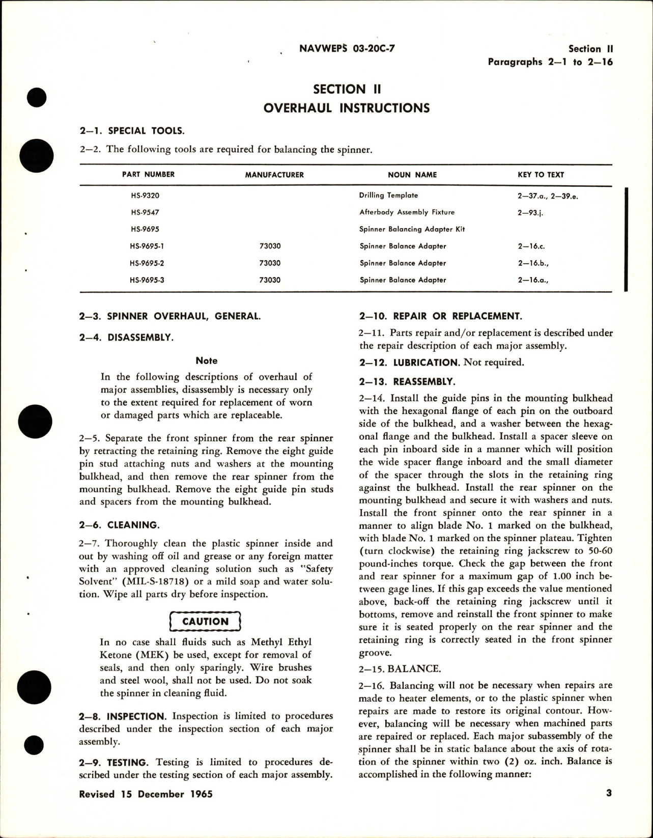 Sample page 5 from AirCorps Library document: Overhaul Instructions for Aircraft Propeller Spinner and Anti-Icing - Assembly No. Spinner 549427 and Afterbody 557635