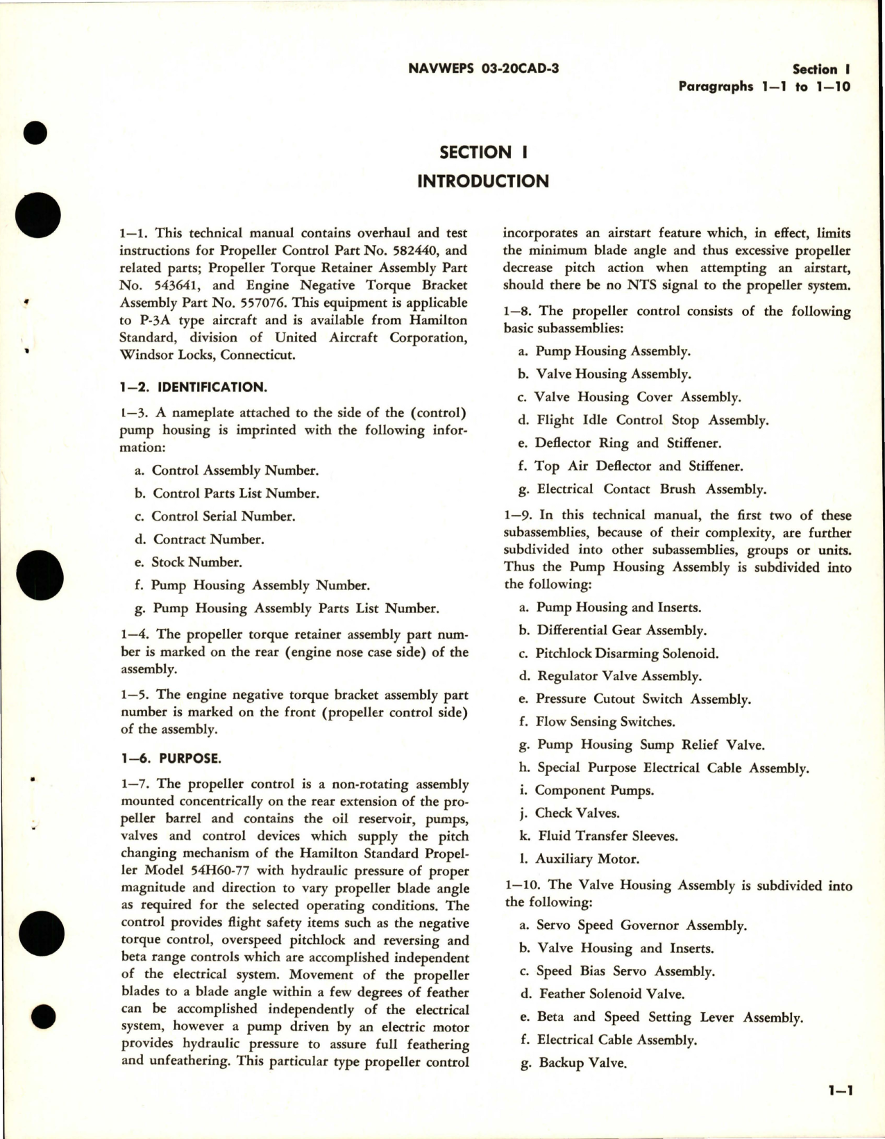 Sample page 5 from AirCorps Library document: Overhaul Instructions for Variable Pitch Aircraft Propeller Control - Assembly No. 582440 