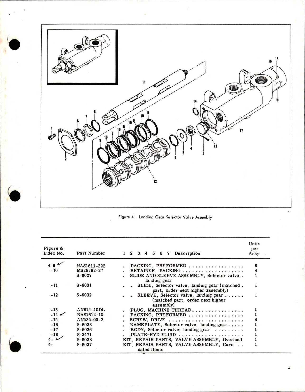 Sample page 5 from AirCorps Library document: Overhaul Manual with Parts Breakdown for Landing Gear Selector Valve Assembly - Part S-6025-2