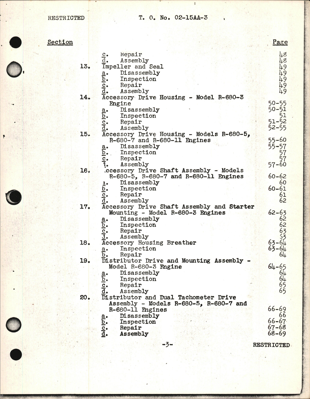 Sample page 7 from AirCorps Library document: Overhaul Instructions for R-680-3, -5, -7, and -11 Engines