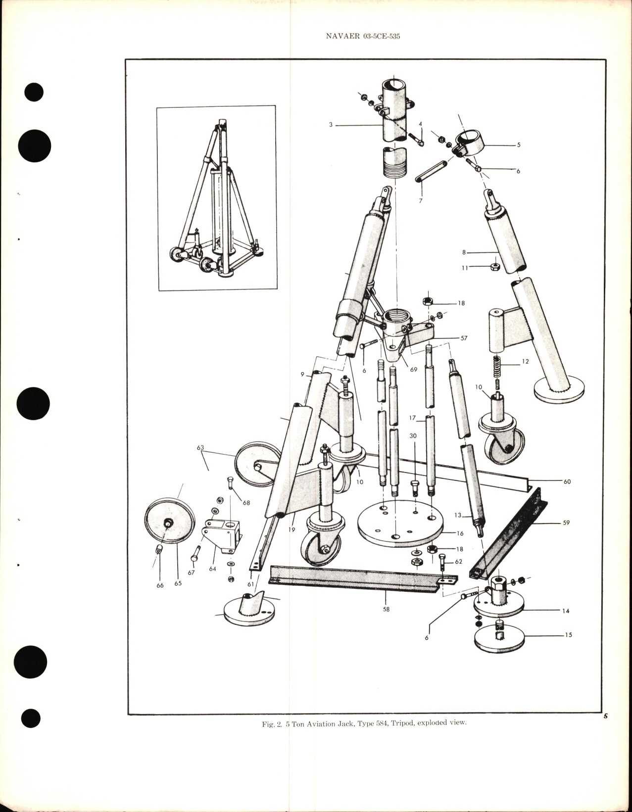 Sample page 5 from AirCorps Library document: Operation, Service, and Overhaul Instructions with Parts Breakdown for Hydro-Mechanical Aviation Jack, Single Stage Type 584