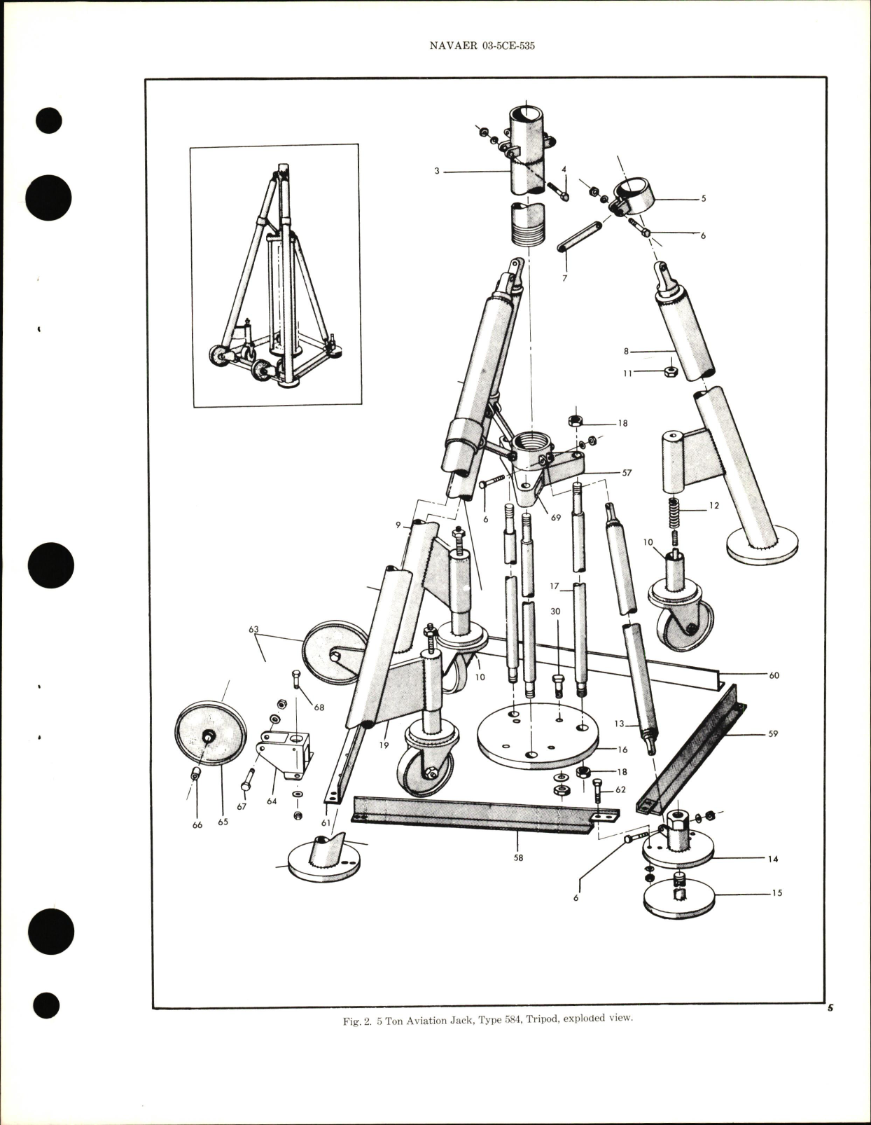 Sample page 5 from AirCorps Library document: Operation, Service and Overhaul Instructions with Parts Breakdown for Single Stage Type Hydro-Mechanical Aviation Jack 584