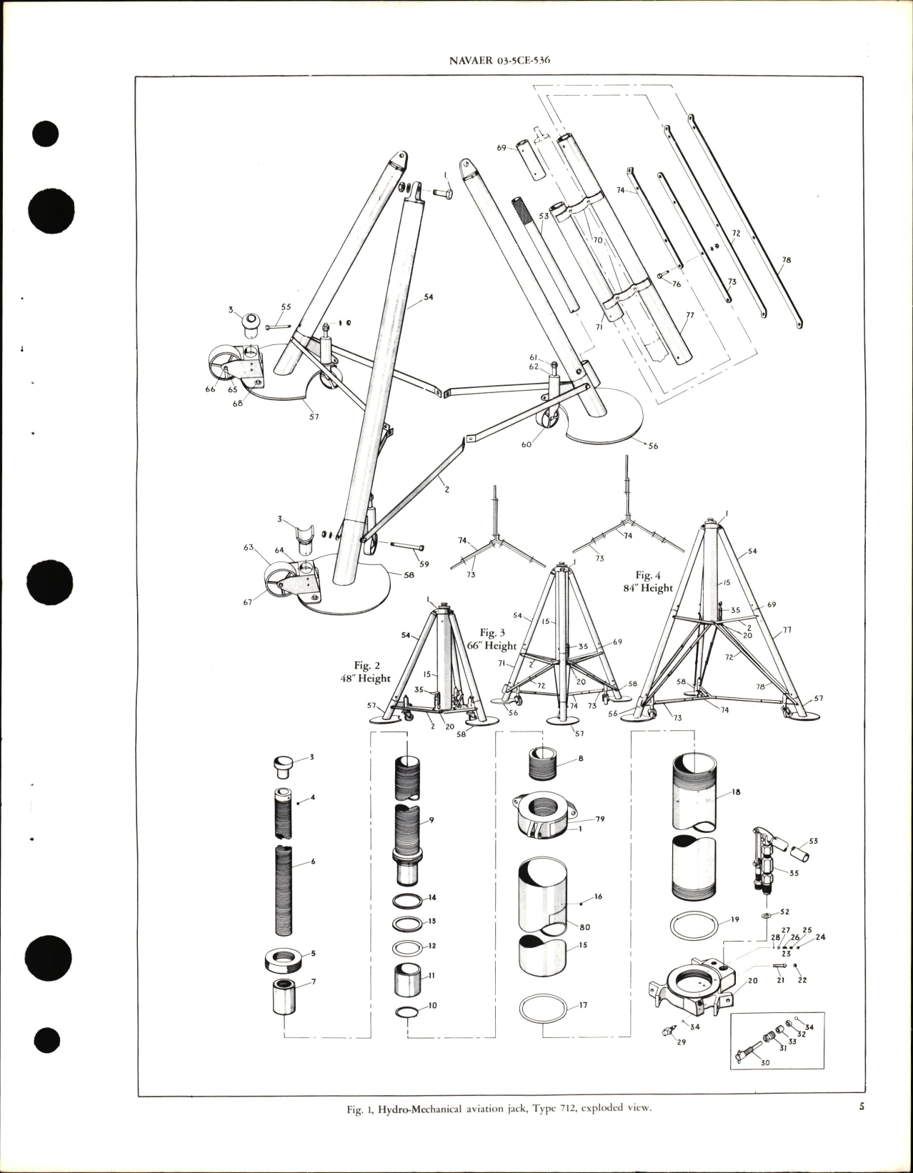 Sample page 5 from AirCorps Library document: Operation, Service and Overhaul Instructions with Parts Breakdown for Single Stage Type Hydro-Mechanical Aviation Jack 712