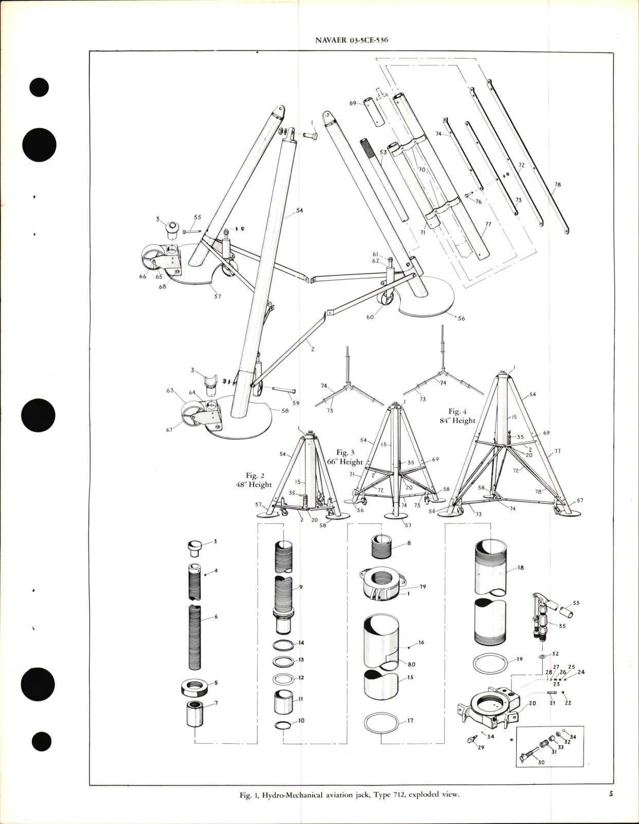 Sample page 5 from AirCorps Library document: Operation, Service, and Overhaul Instructions with Parts Breakdown for Hydro-Mechanical Aviation Jack, Single Stage Type 712