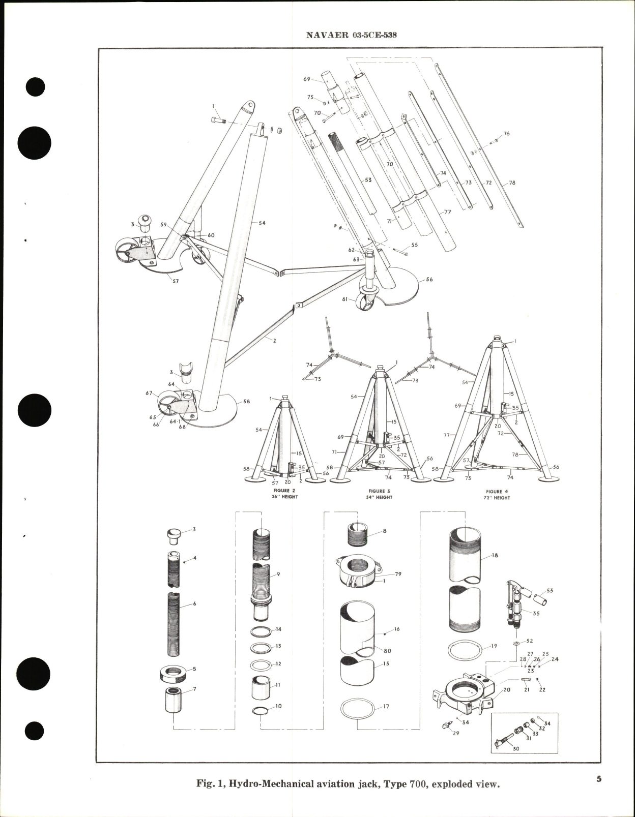 Sample page 5 from AirCorps Library document: Operation, Service and Overhaul Instructions with Parts Breakdown for Hydro-Mechanical Aviation Jack, Single Stage Type 700