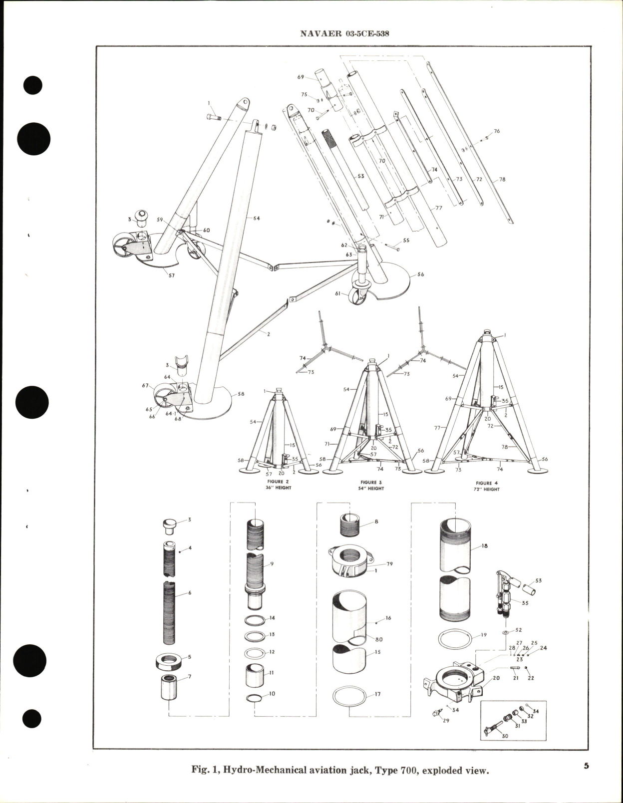 Sample page 5 from AirCorps Library document: Operation, Service, and Overhaul Instructions with Parts Breakdown for Single Stage Type Hydro-Mechanical Aviation Jack 700