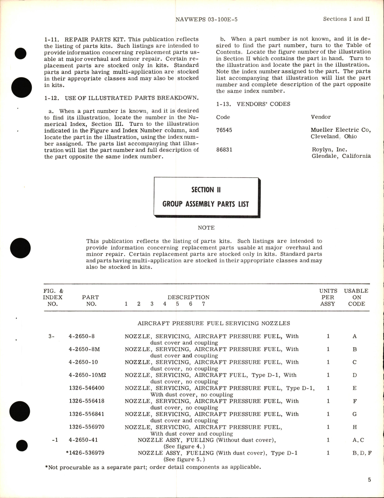 Sample page 7 from AirCorps Library document: Illustrated Parts Breakdown for Aircraft Pressure Fuel Servicing Nozzles Part Nos. 4-2650-8, -8M, -10, -10M2