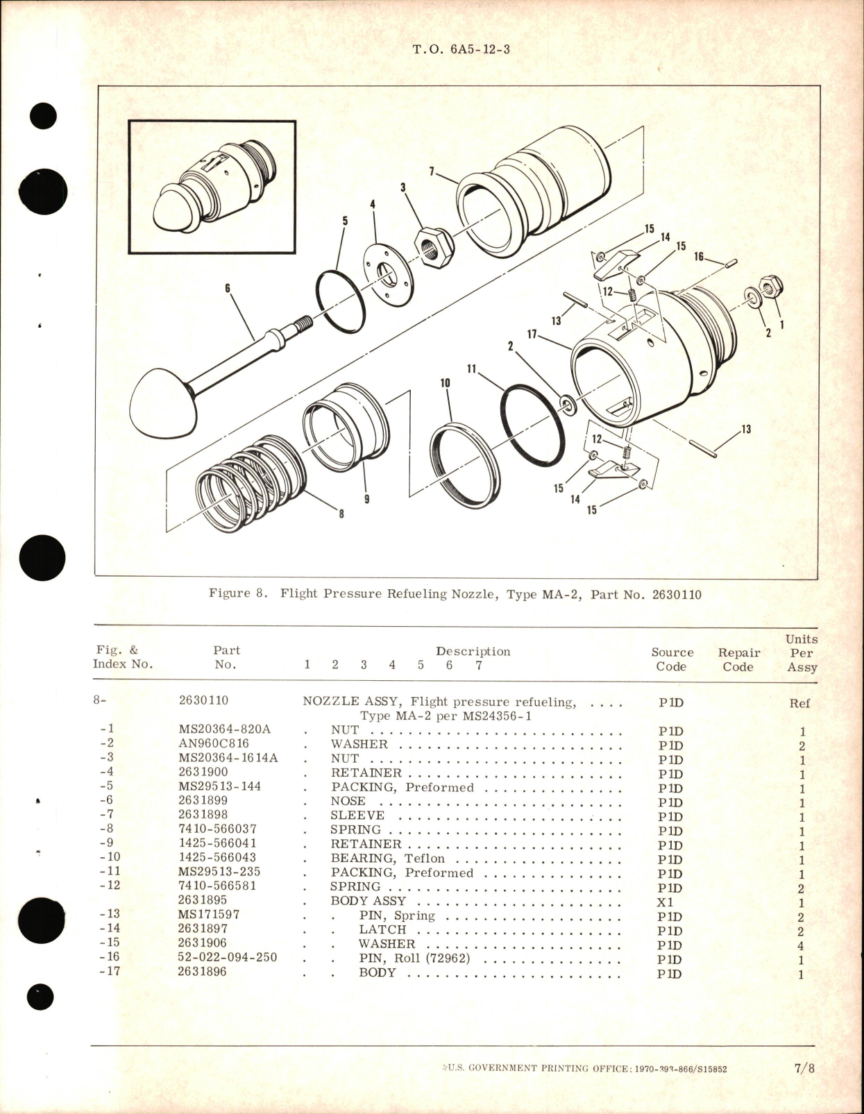 Sample page 7 from AirCorps Library document: Overhaul Instructions with Parts Breakdown for Flight Pressure Refueling Nozzle Type Ma-2 Part No. 2630110