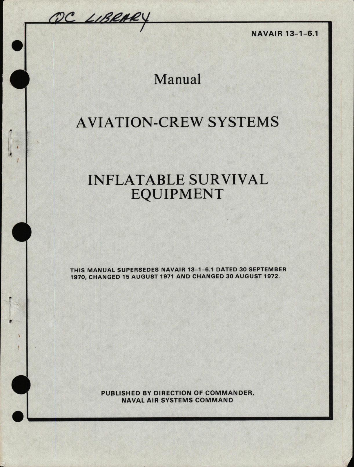 Sample page 1 from AirCorps Library document: Aviation-Crew Systems Inflatable Survival Equipment