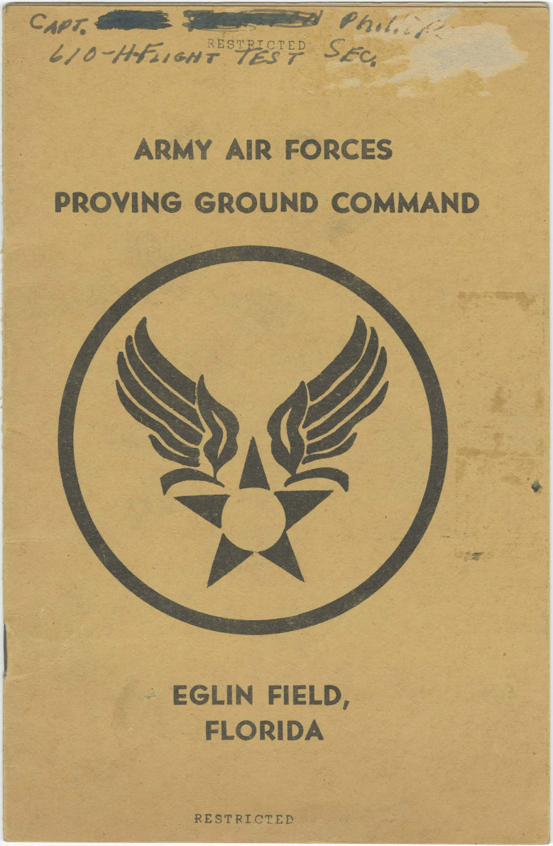 Sample page 1 from AirCorps Library document: Army Air Forces Proving Ground Command - Eglin Field, Florida