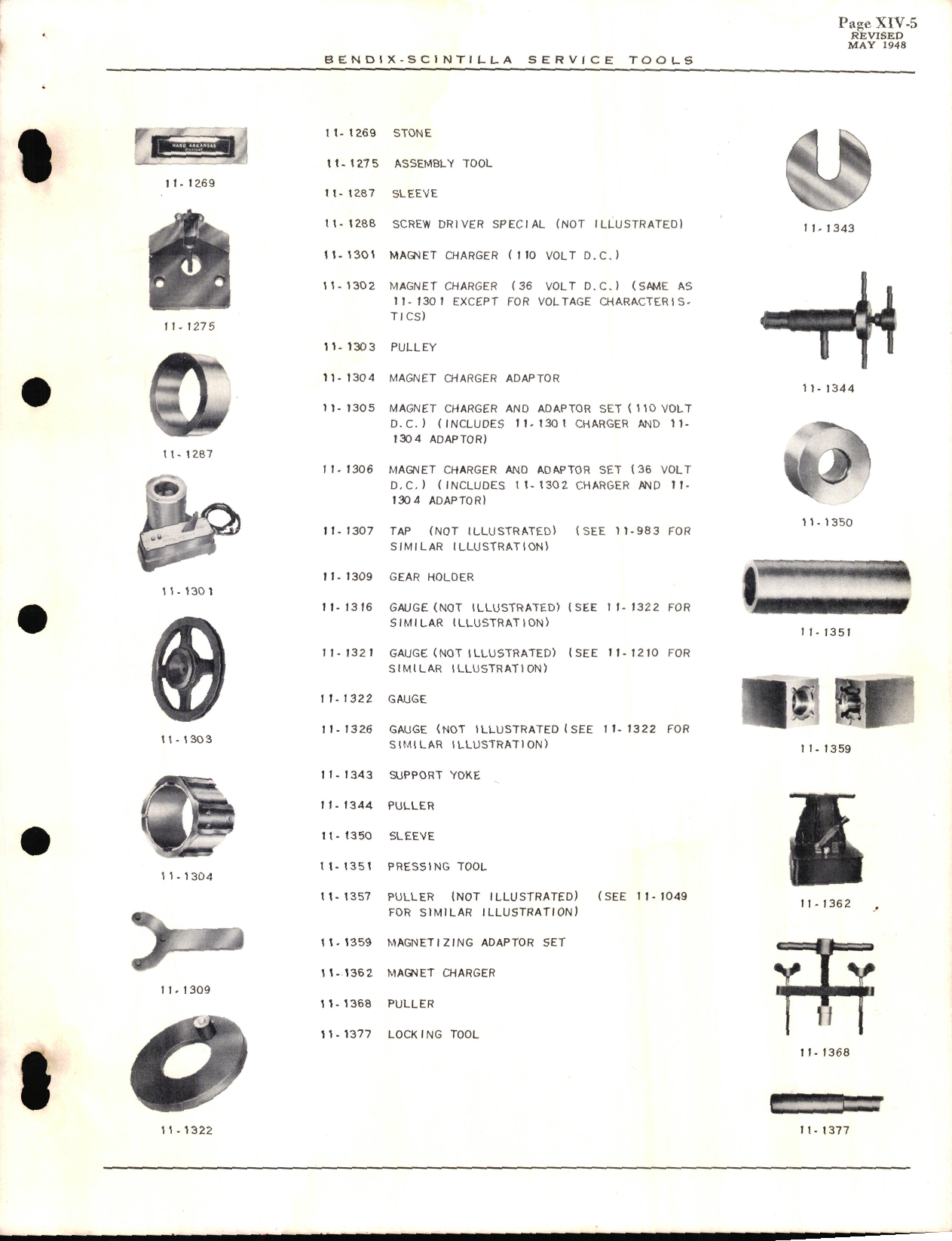 Sample page 5 from AirCorps Library document: Bendix-Scintilla Service Tool Catalog