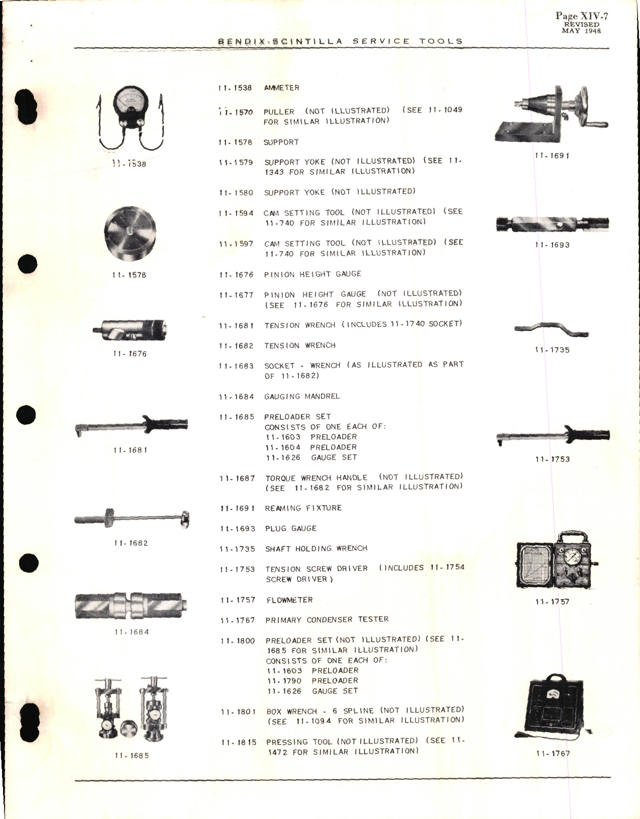Sample page 7 from AirCorps Library document: Bendix-Scintilla Service Tool Catalog