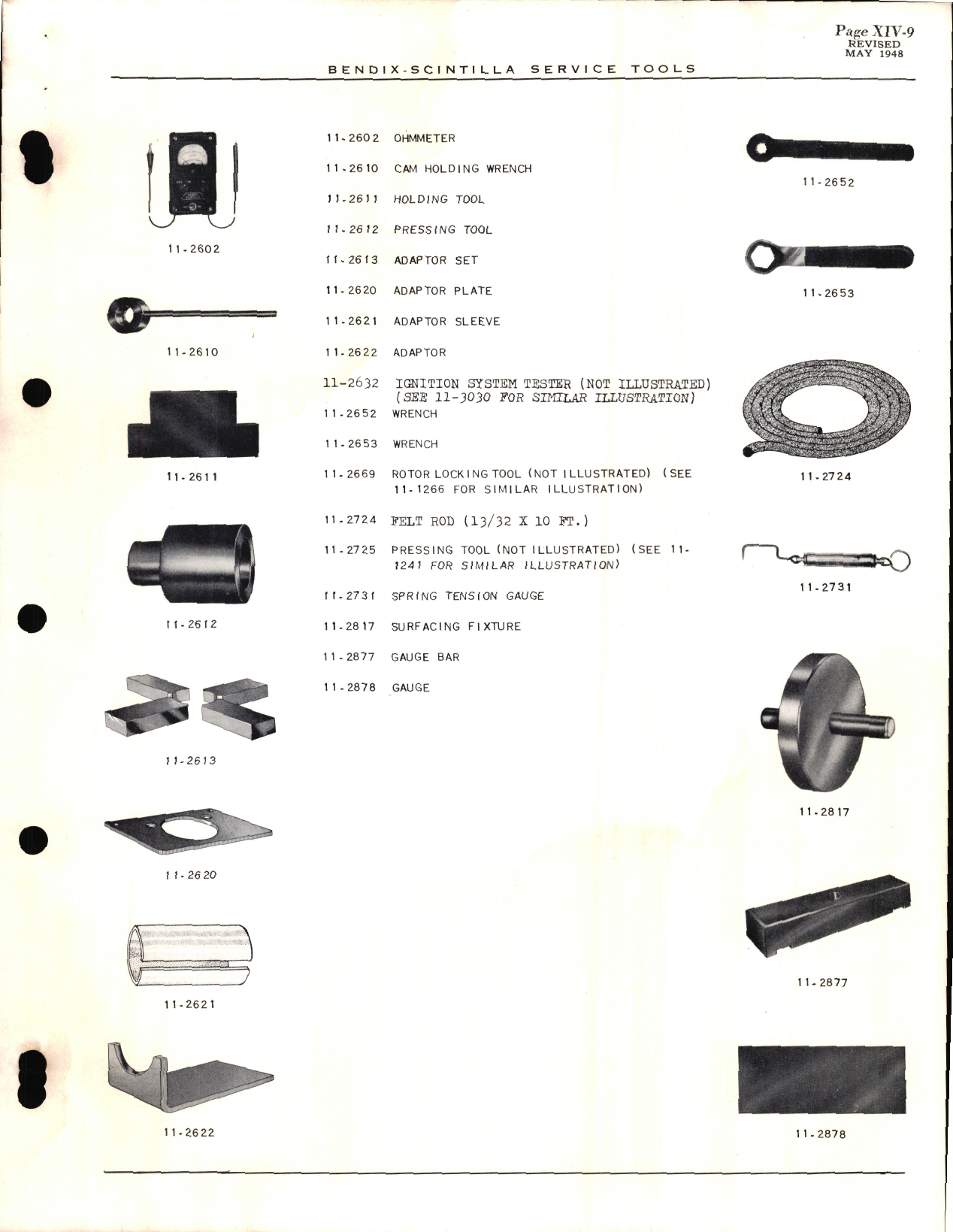 Sample page 9 from AirCorps Library document: Bendix-Scintilla Service Tool Catalog