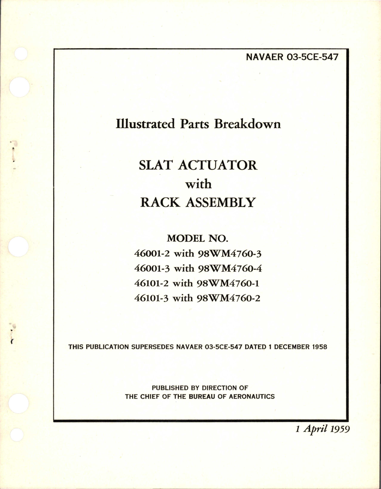 Sample page 1 from AirCorps Library document: Illustrated Parts Breakdown for Slat Actuator with Rack Assembly 