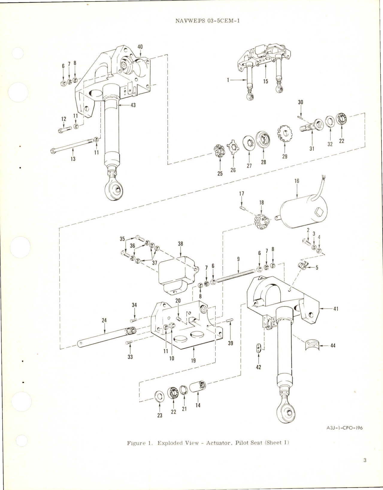 Sample page 5 from AirCorps Library document: Overhaul Instructions with Parts Breakdown for Pilot Seat Actuator - Part 43800-3