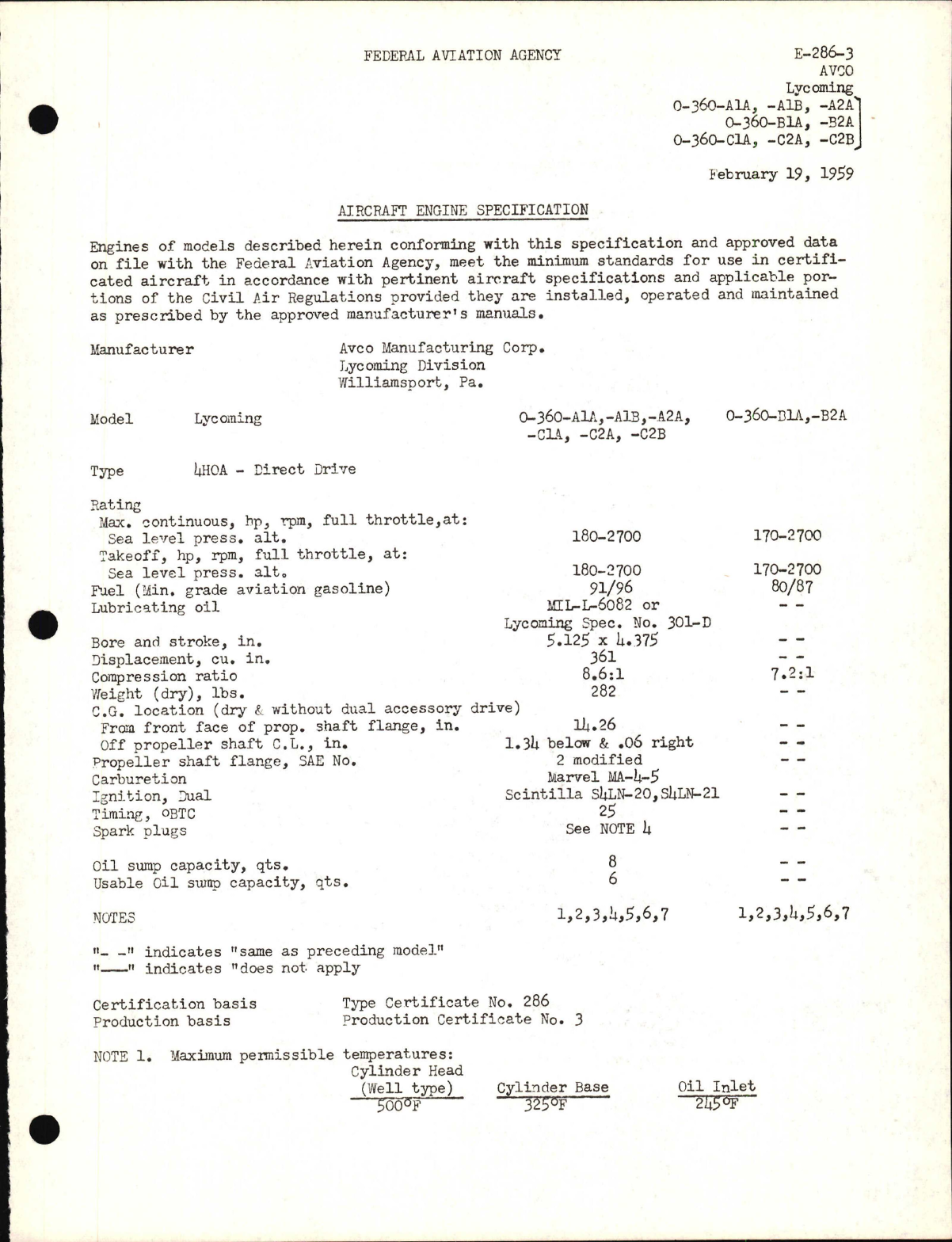 Sample page 1 from AirCorps Library document: O-360