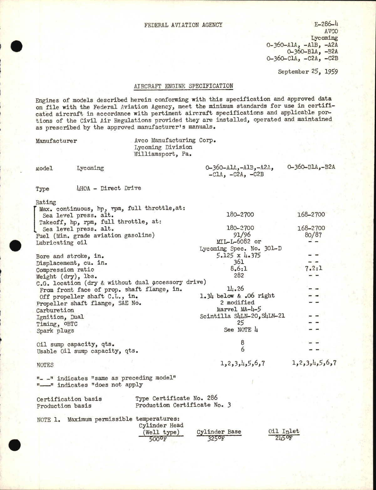 Sample page 1 from AirCorps Library document: O-360