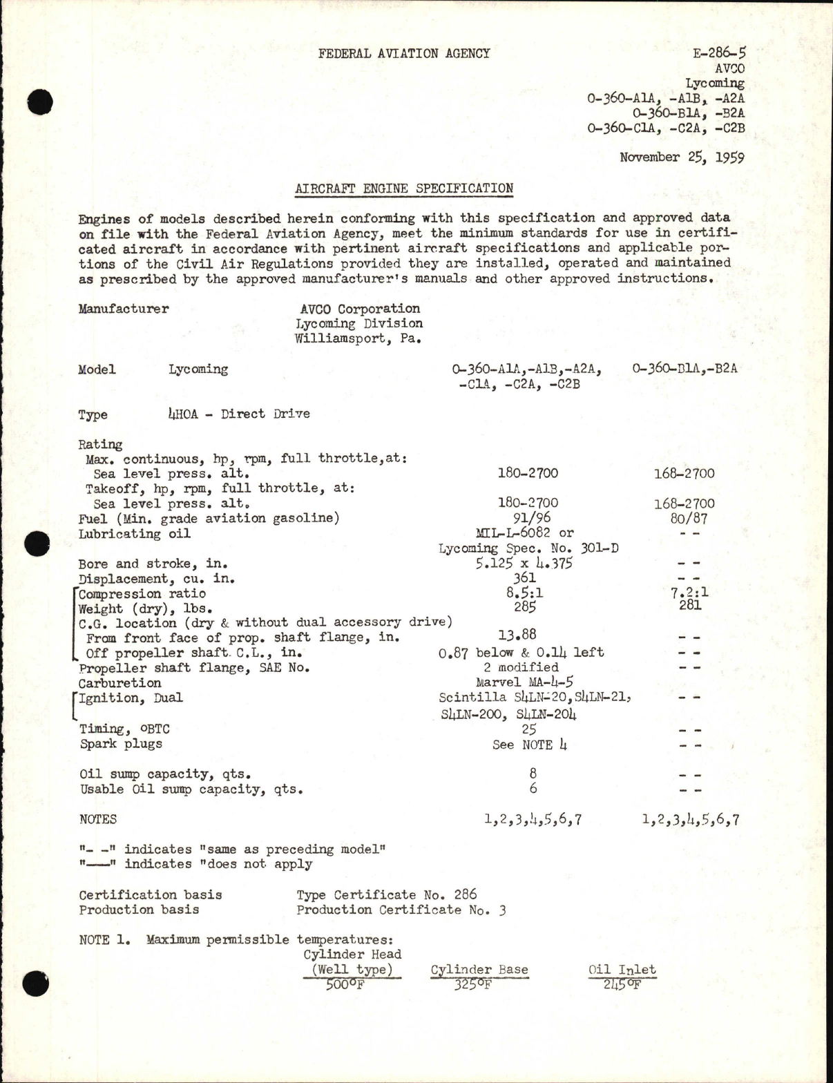 Sample page 1 from AirCorps Library document: O-360